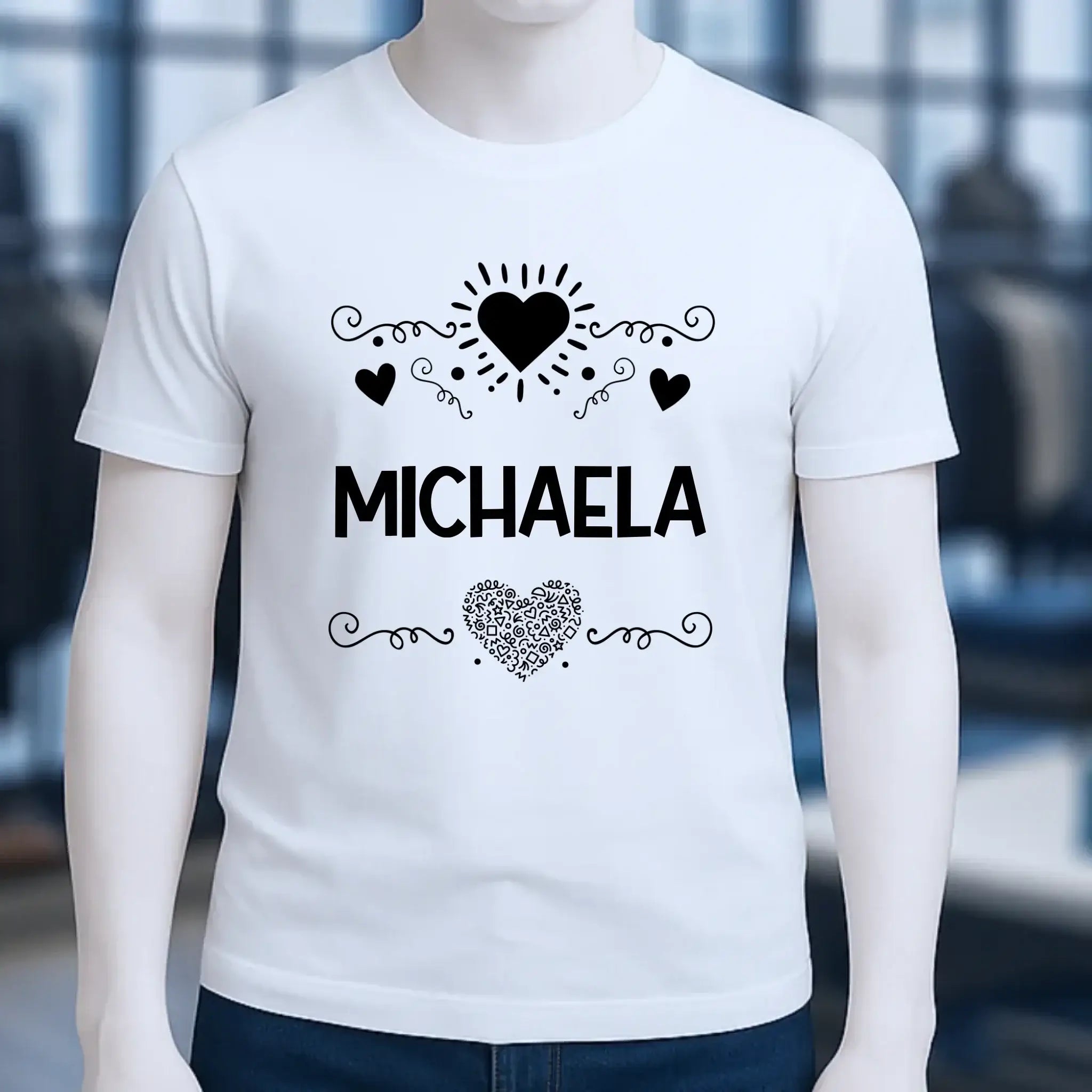 LOVE DESIGN 2 personaliserbar - Unisex Premium T-Shirt XS-5XL aus Bio-Baumwolle für Damen & Herren