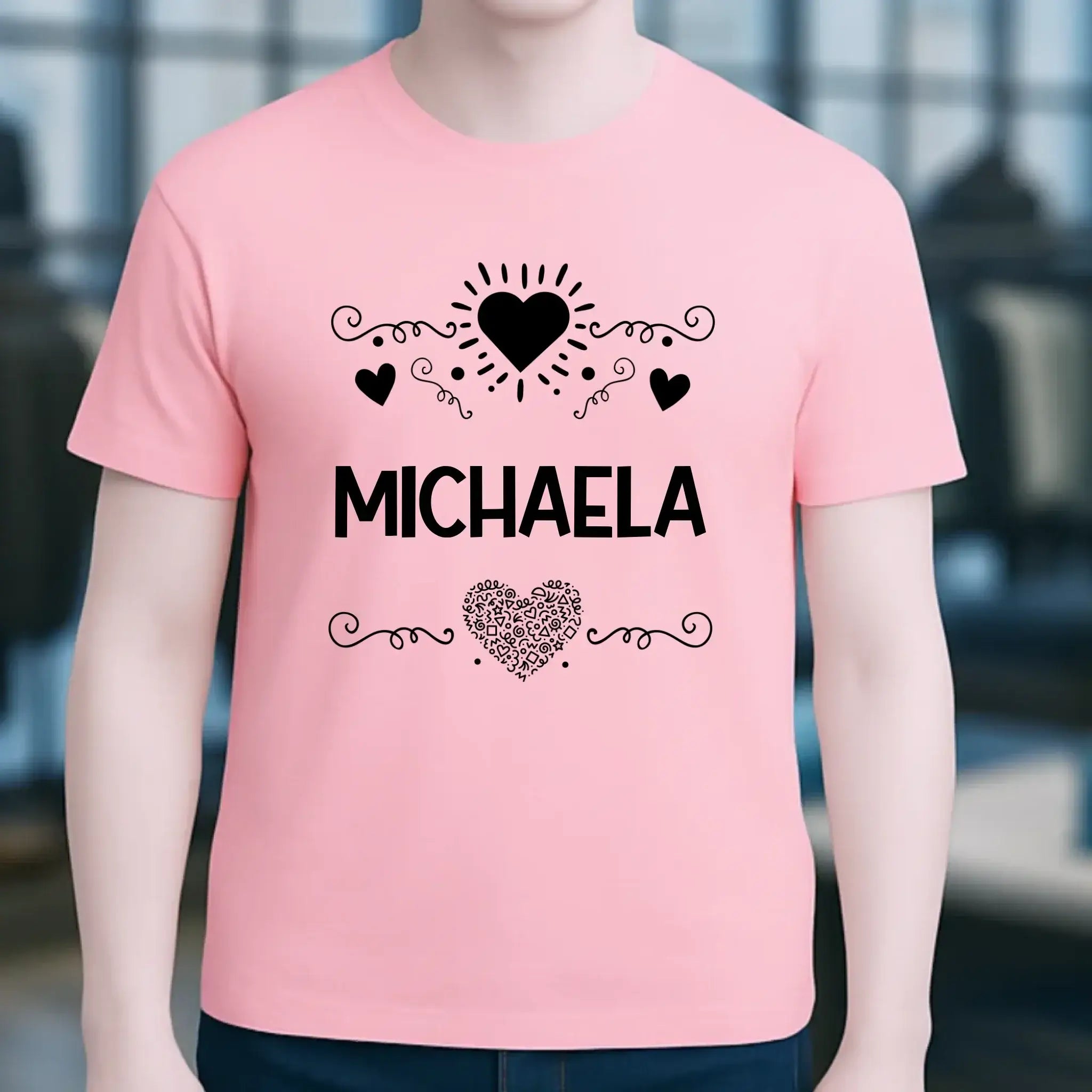 LOVE DESIGN 2 personaliserbar - Unisex Premium T-Shirt XS-5XL aus Bio-Baumwolle für Damen & Herren
