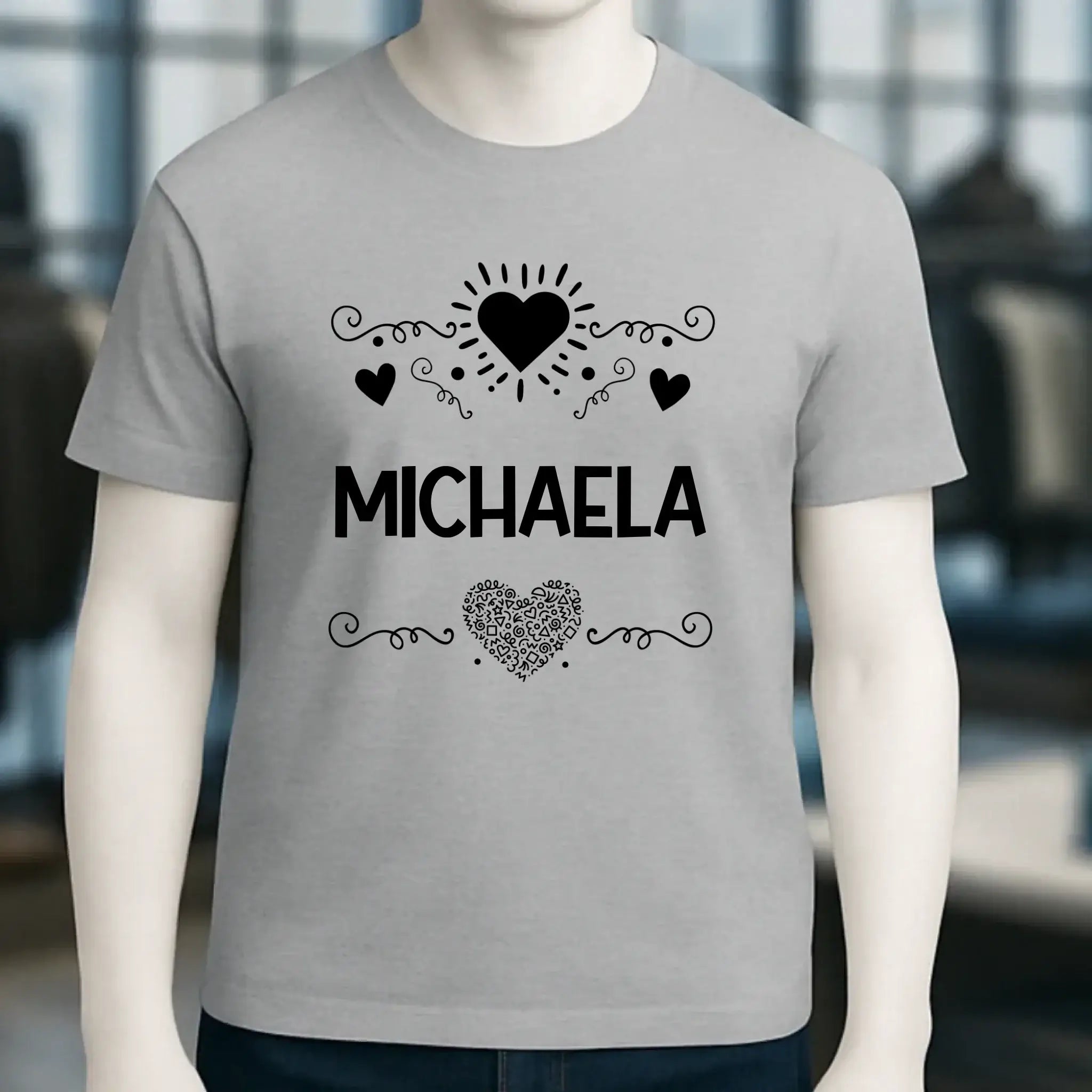 LOVE DESIGN 2 personaliserbar - Unisex Premium T-Shirt XS-5XL aus Bio-Baumwolle für Damen & Herren