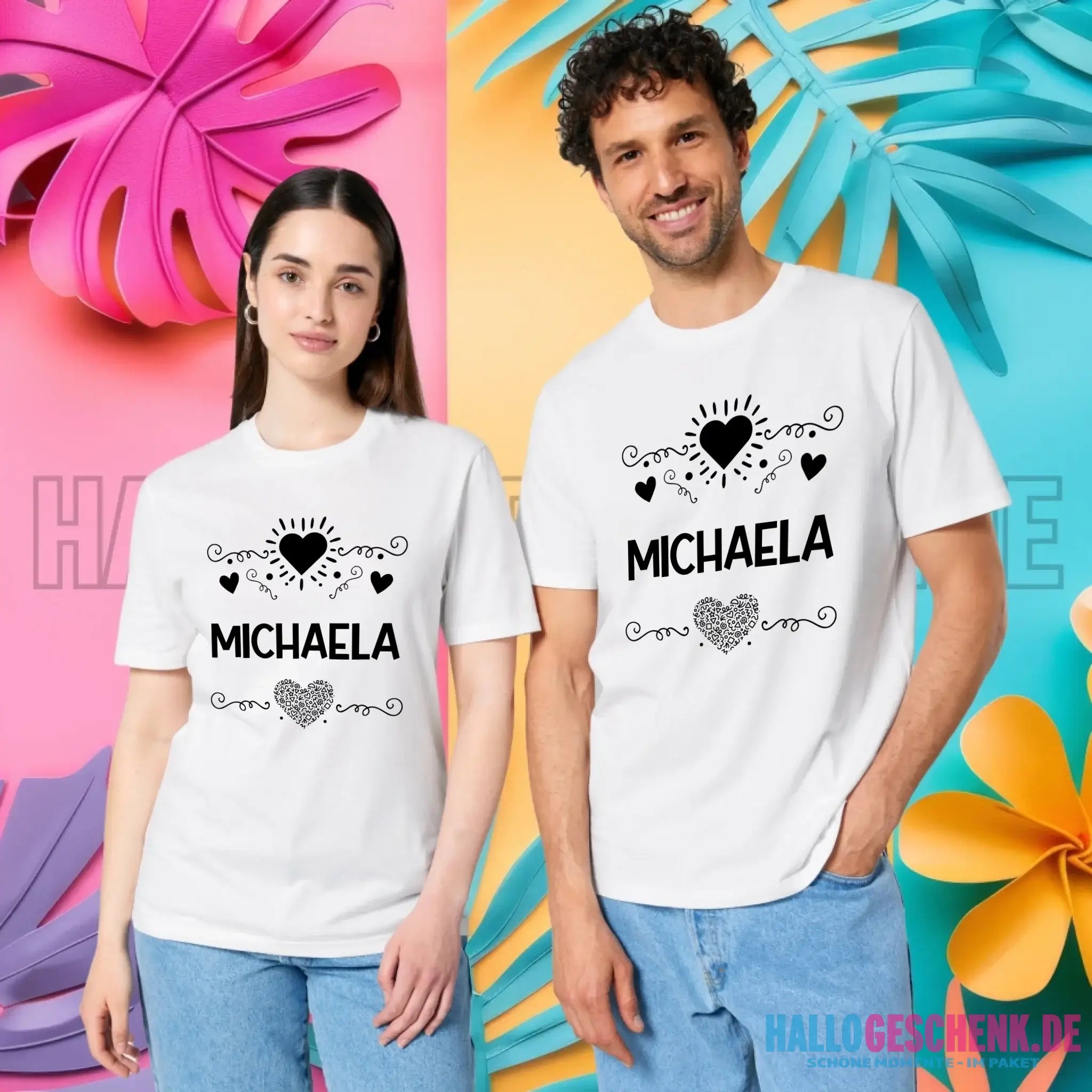 LOVE DESIGN 2 personaliserbar - Unisex Premium T-Shirt XS-5XL aus Bio-Baumwolle für Damen & Herren