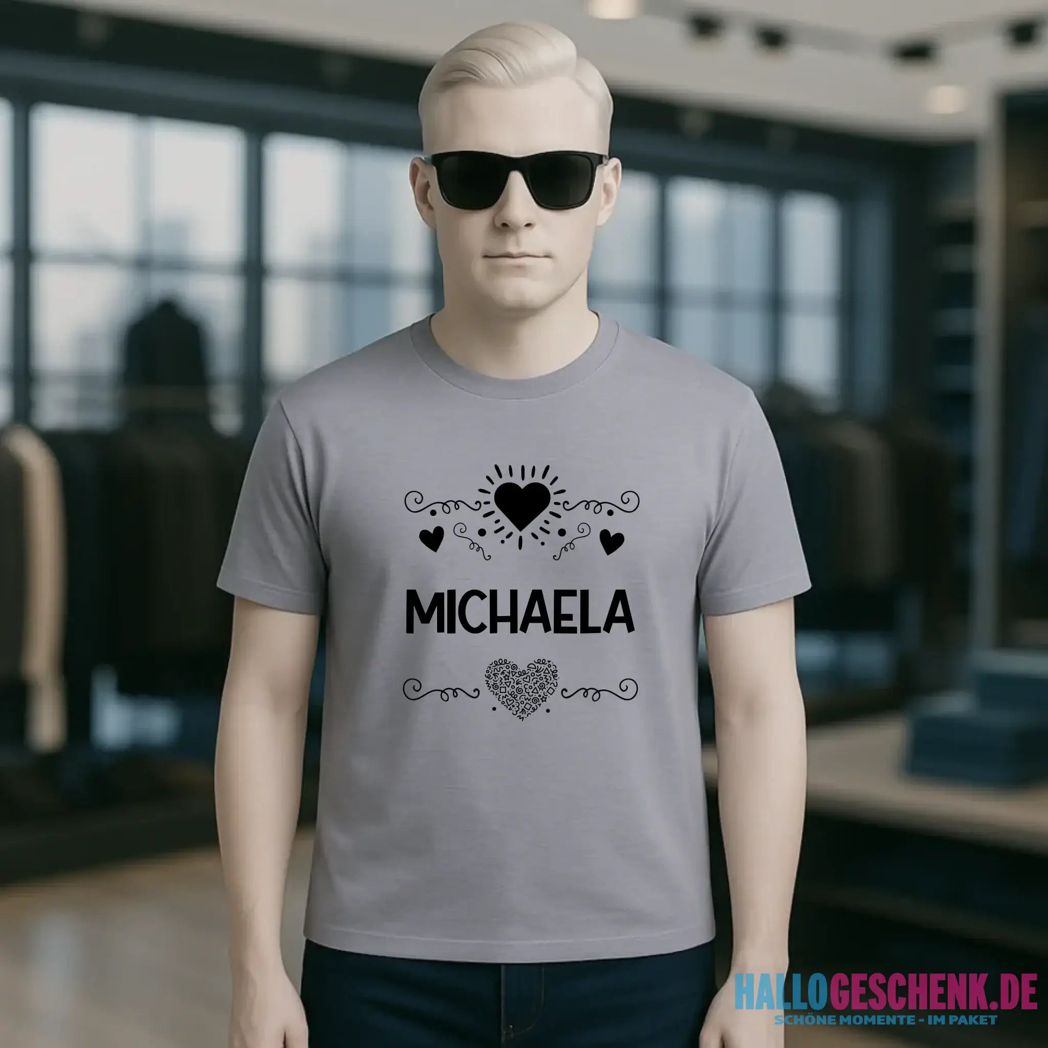 LOVE DESIGN 2 personaliserbar - Unisex Premium T-Shirt XS-5XL aus Bio-Baumwolle für Damen & Herren