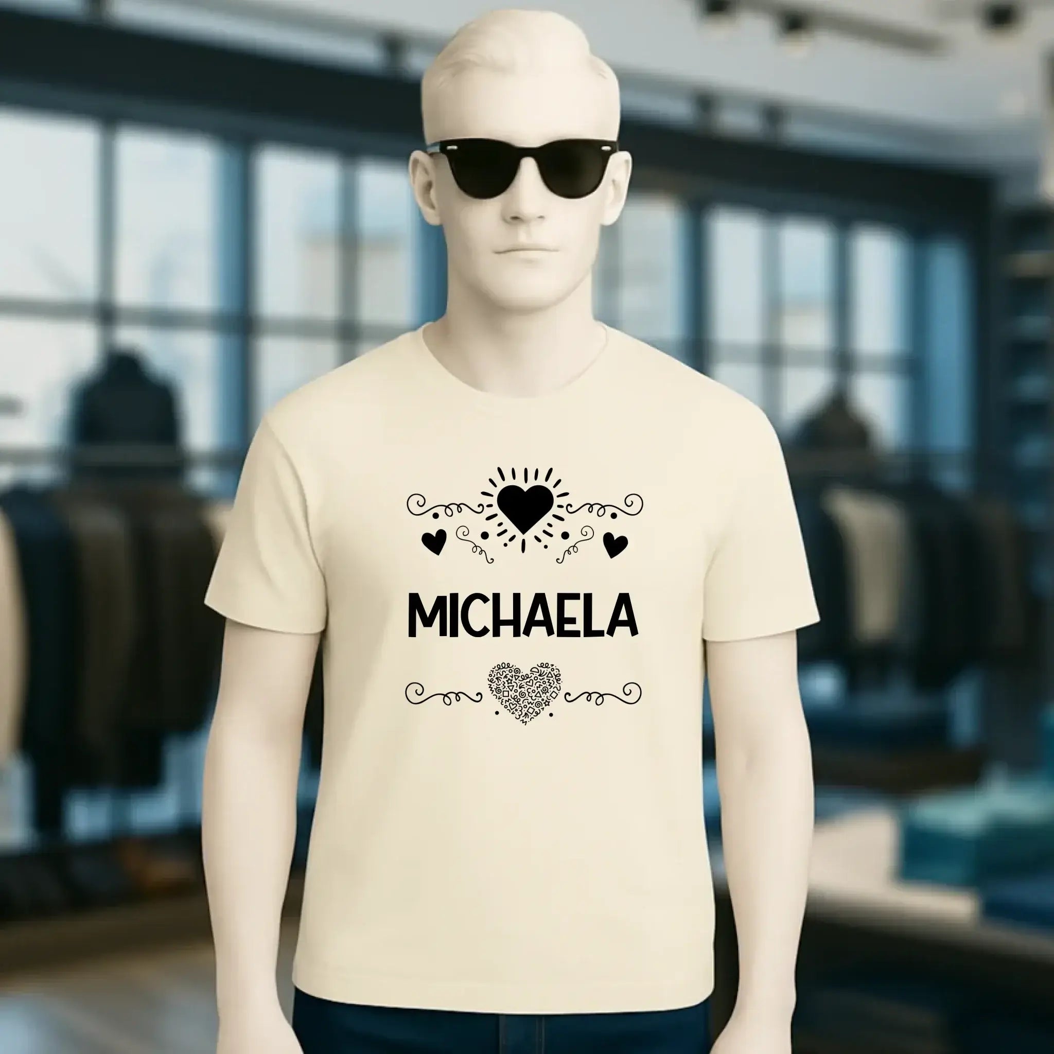 LOVE DESIGN 2 personaliserbar - Unisex Premium T-Shirt XS-5XL aus Bio-Baumwolle für Damen & Herren
