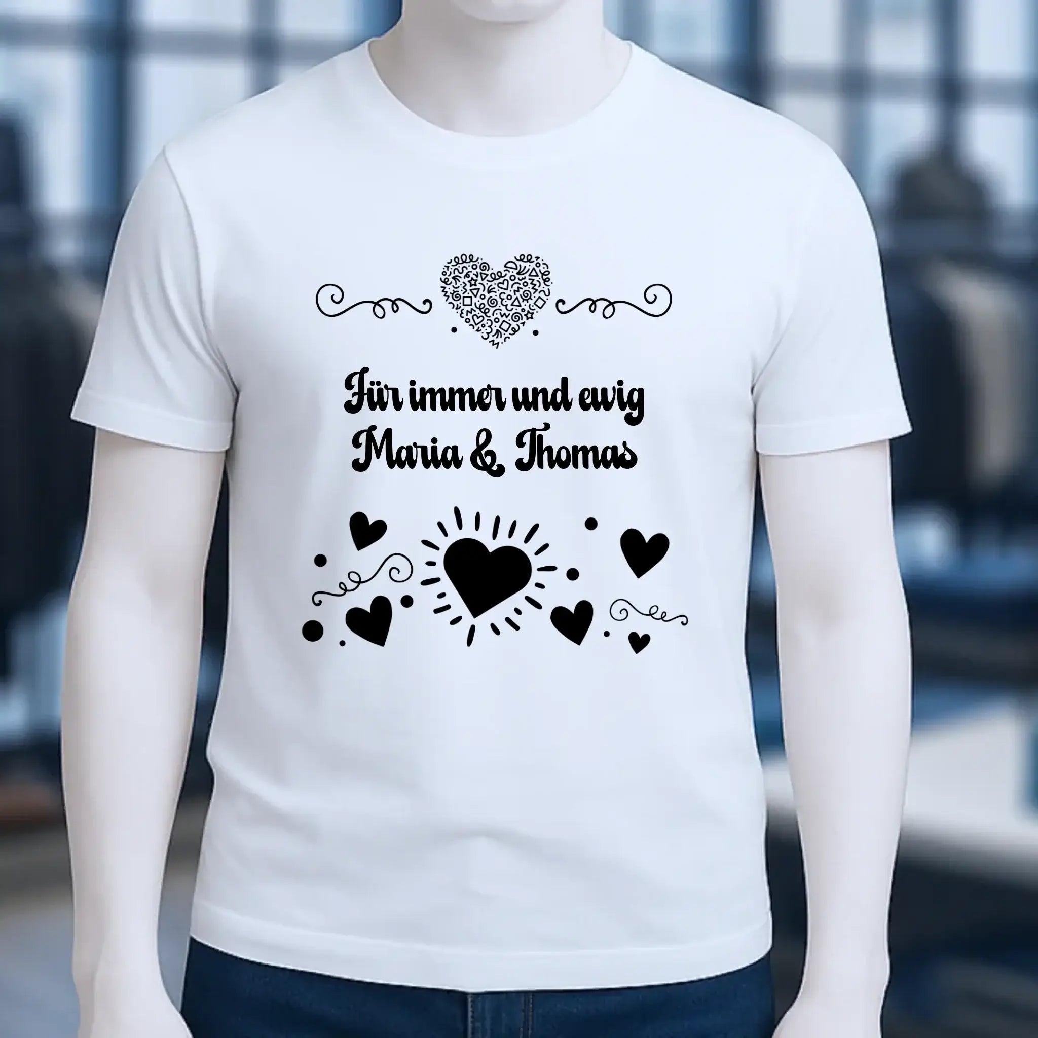 LOVE DESIGN 3 personalisierbar - Unisex Premium T-Shirt XS-5XL aus Bio-Baumwolle für Damen & Herren