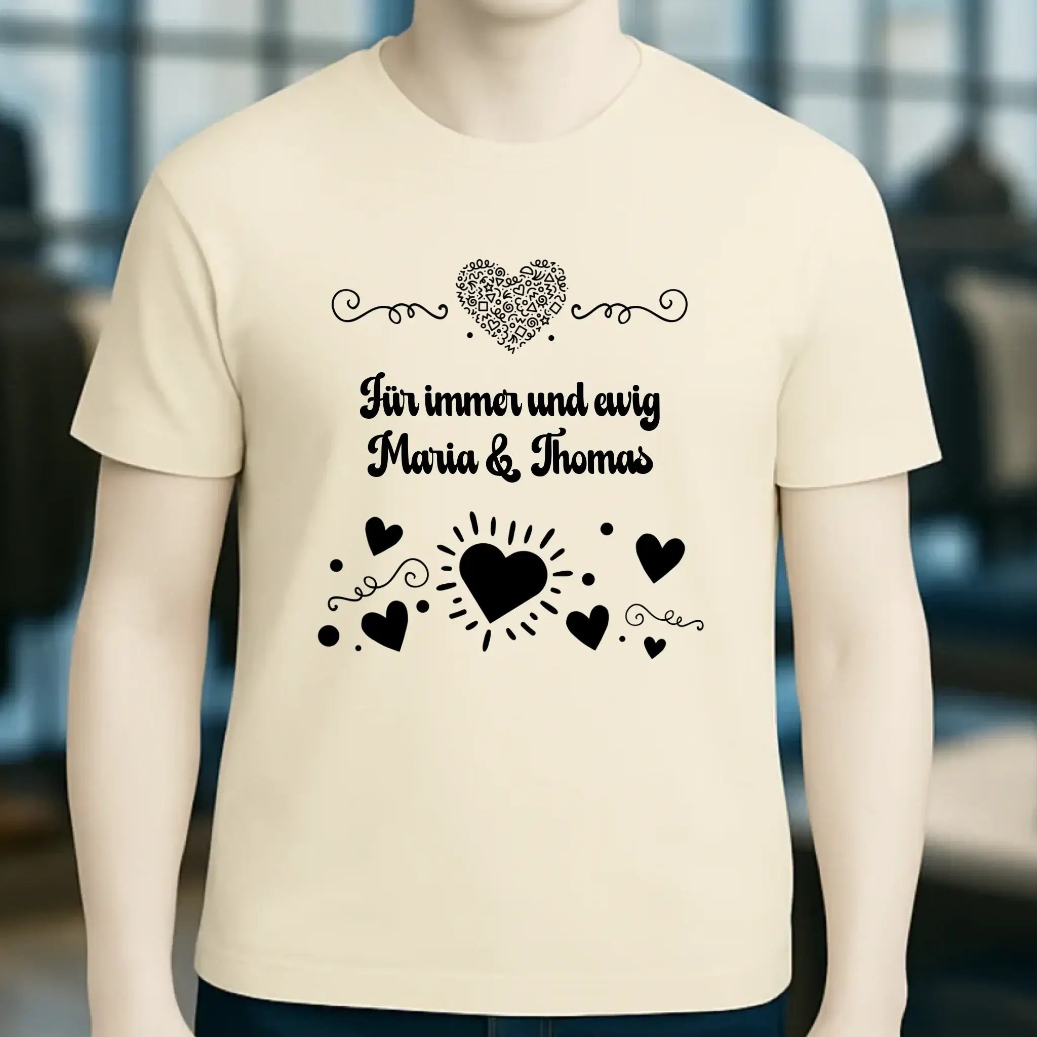 LOVE DESIGN 3 personalisierbar - Unisex Premium T-Shirt XS-5XL aus Bio-Baumwolle für Damen & Herren