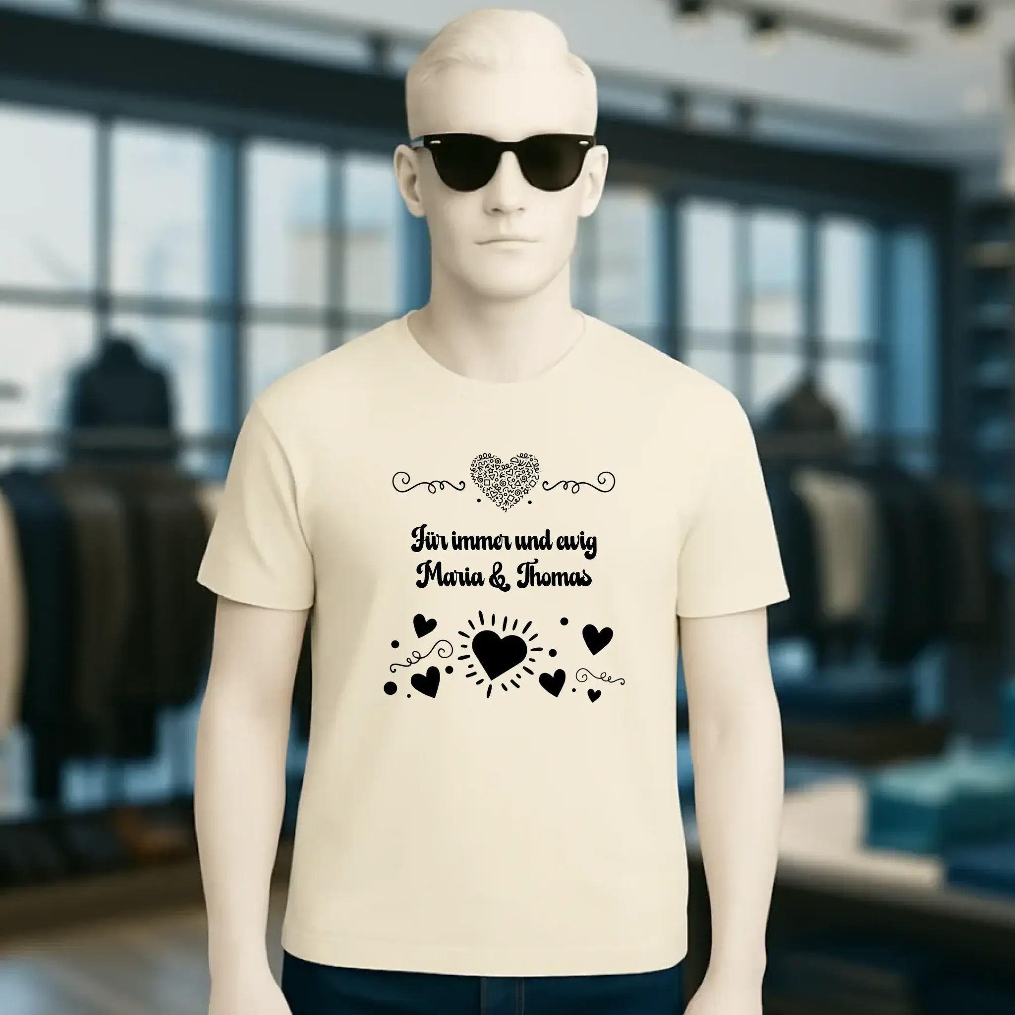 LOVE DESIGN 3 personalisierbar - Unisex Premium T-Shirt XS-5XL aus Bio-Baumwolle für Damen & Herren