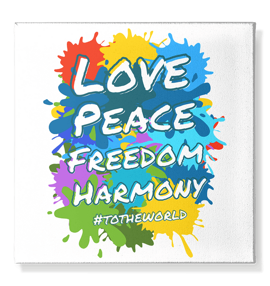 Love Peace Freedom Harmony - Leinwand 50x50cm - HalloGeschenk.de #geschenkideen# #personalisiert# #geschenk#