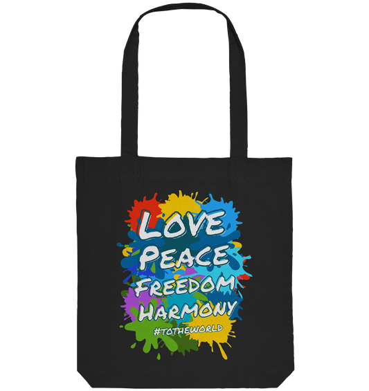 Love Peace Freedom Harmony - Organic Tote-Bag - HalloGeschenk.de #geschenkideen# #personalisiert# #geschenk#