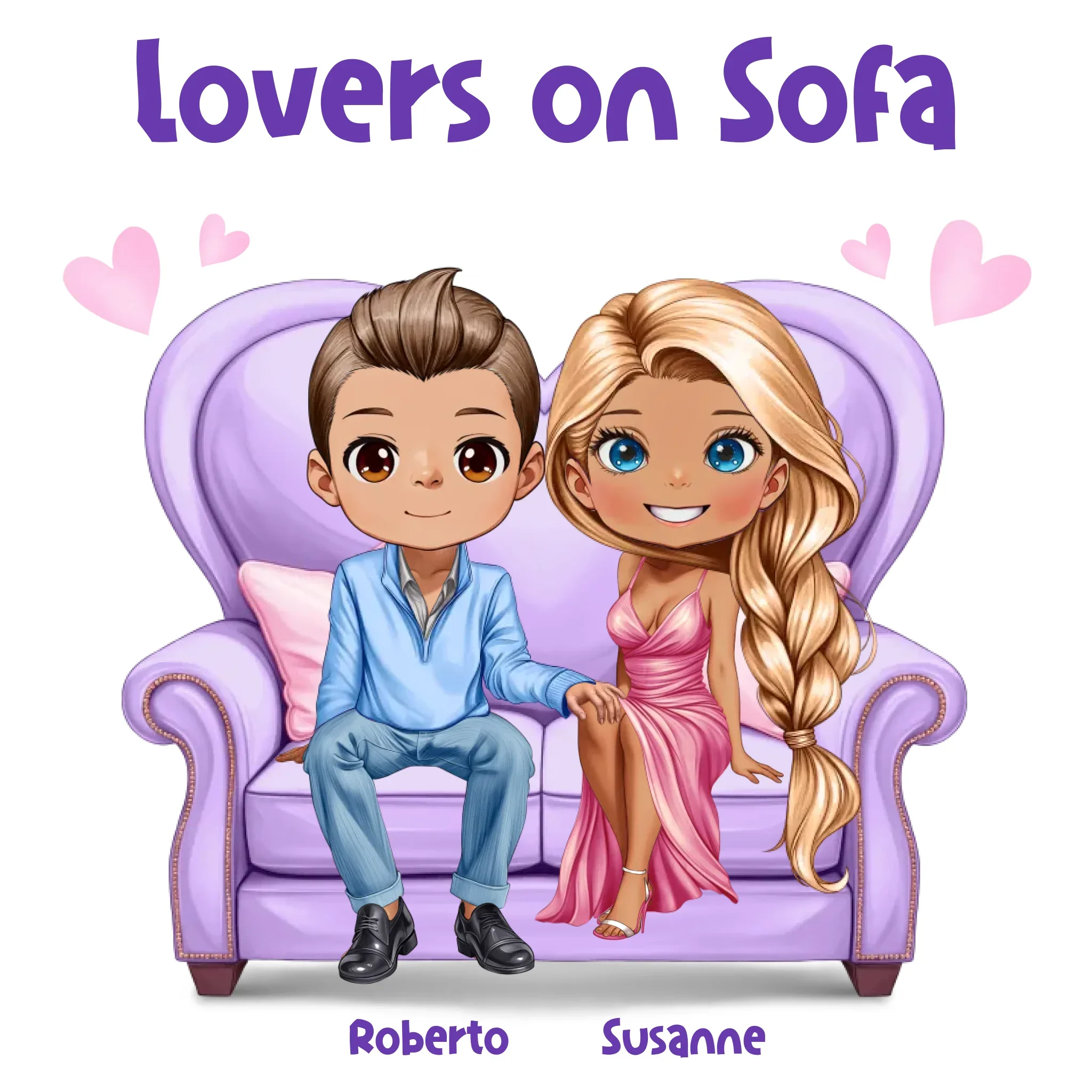 Lovers on Sofa: 2-4 Figuren (mw/mm/ww) • mehrere Artikel • ’Statement-Collection’ • Wunschtext • personalisierte