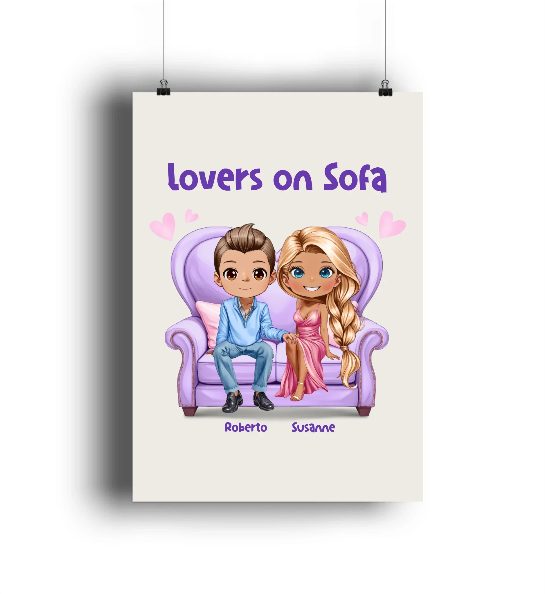 Lovers on Sofa: 2-4 Figuren (mw/mm/ww) • mehrere Artikel • ’Statement-Collection’ • Wunschtext • personalisierte