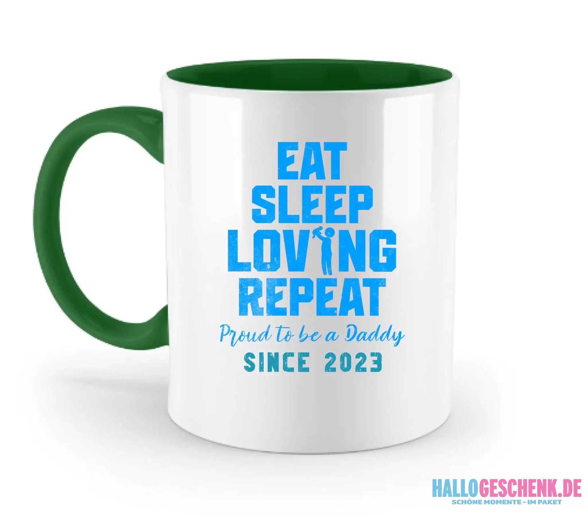 Loving Dad • Farbwahl + Wunschtext • zweifarbige Tasse • Exklusivdesign • personalisiert - zweifarbige Tasse