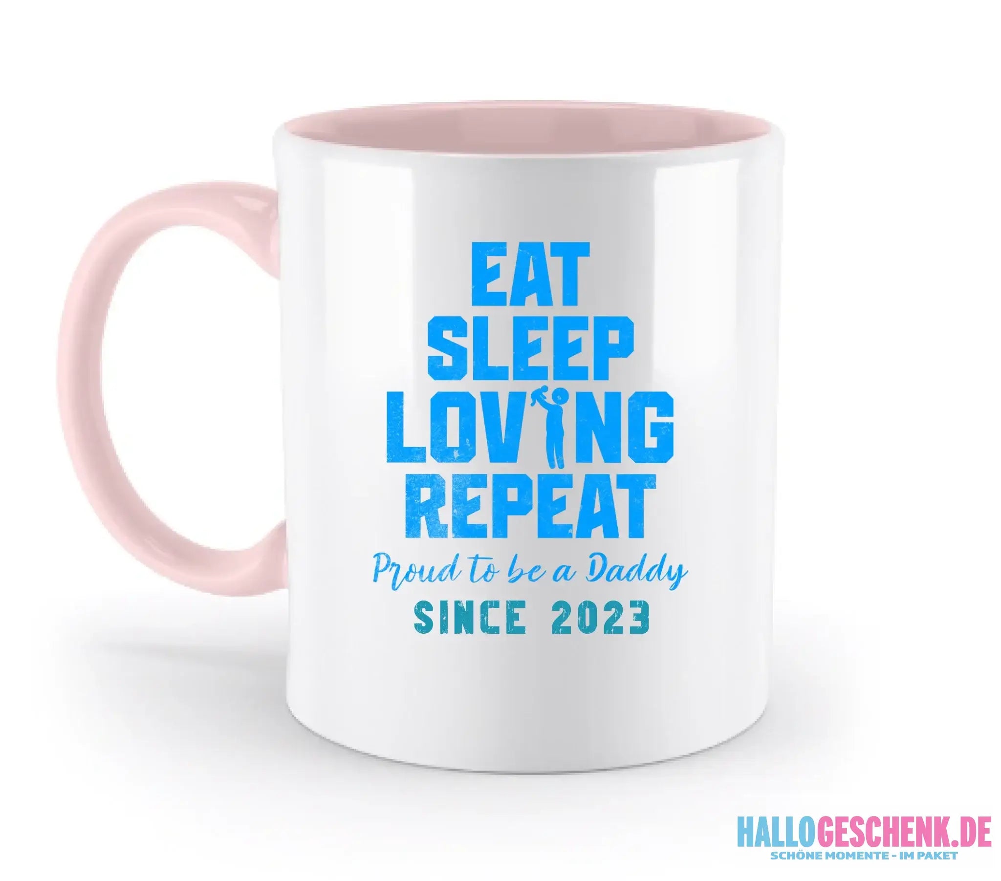 Loving Dad • Farbwahl + Wunschtext • zweifarbige Tasse • Exklusivdesign • personalisiert - zweifarbige Tasse