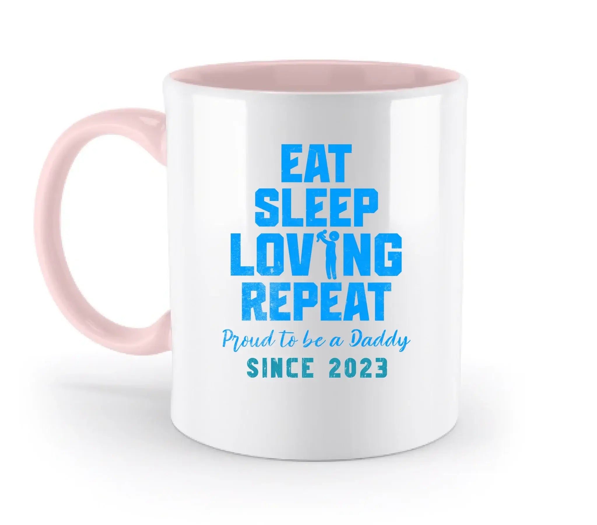 Loving Dad • Farbwahl + Wunschtext • zweifarbige Tasse • Exklusivdesign • personalisiert - zweifarbige Tasse