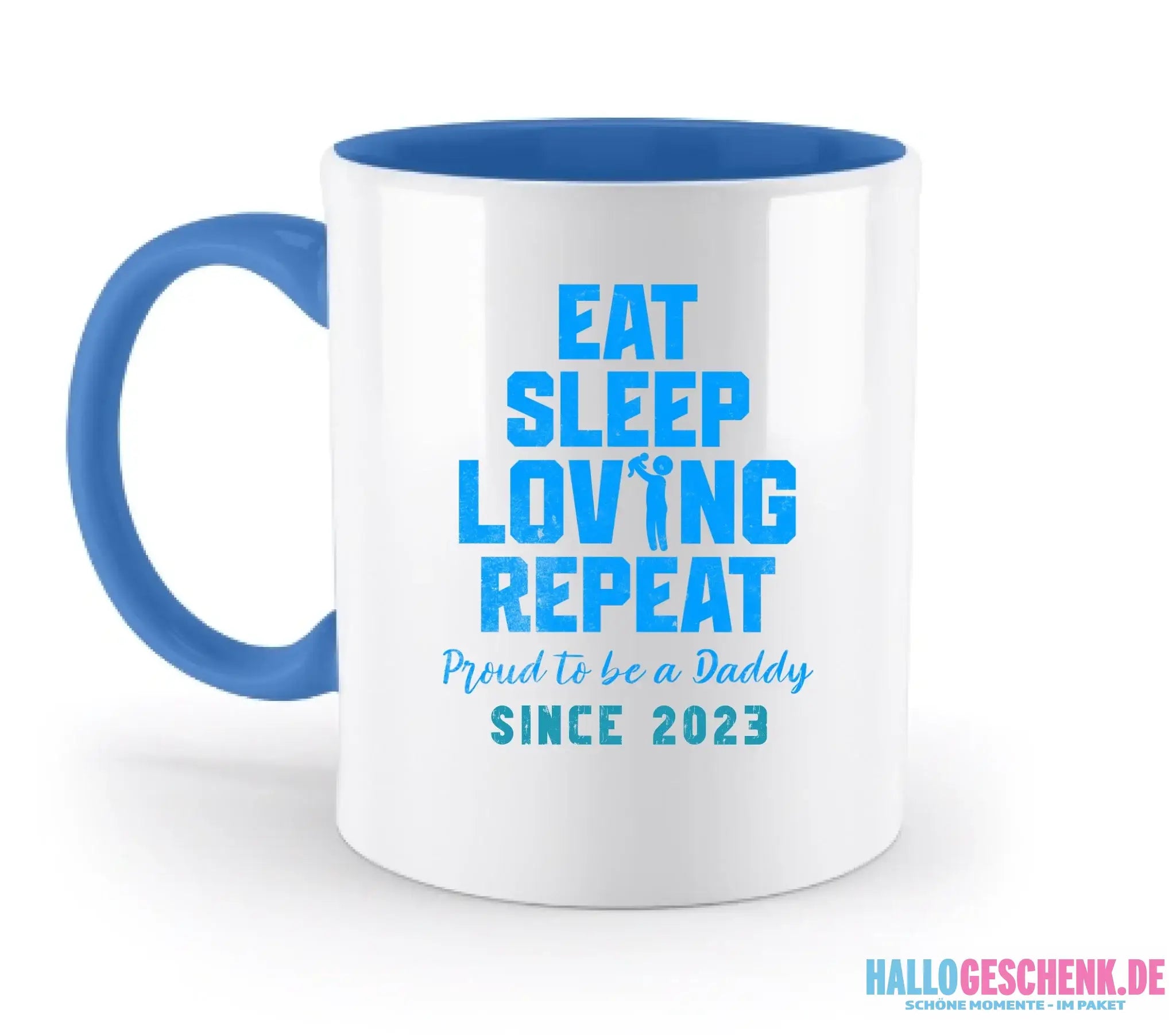 Loving Dad • Farbwahl + Wunschtext • zweifarbige Tasse • Exklusivdesign • personalisiert - zweifarbige Tasse