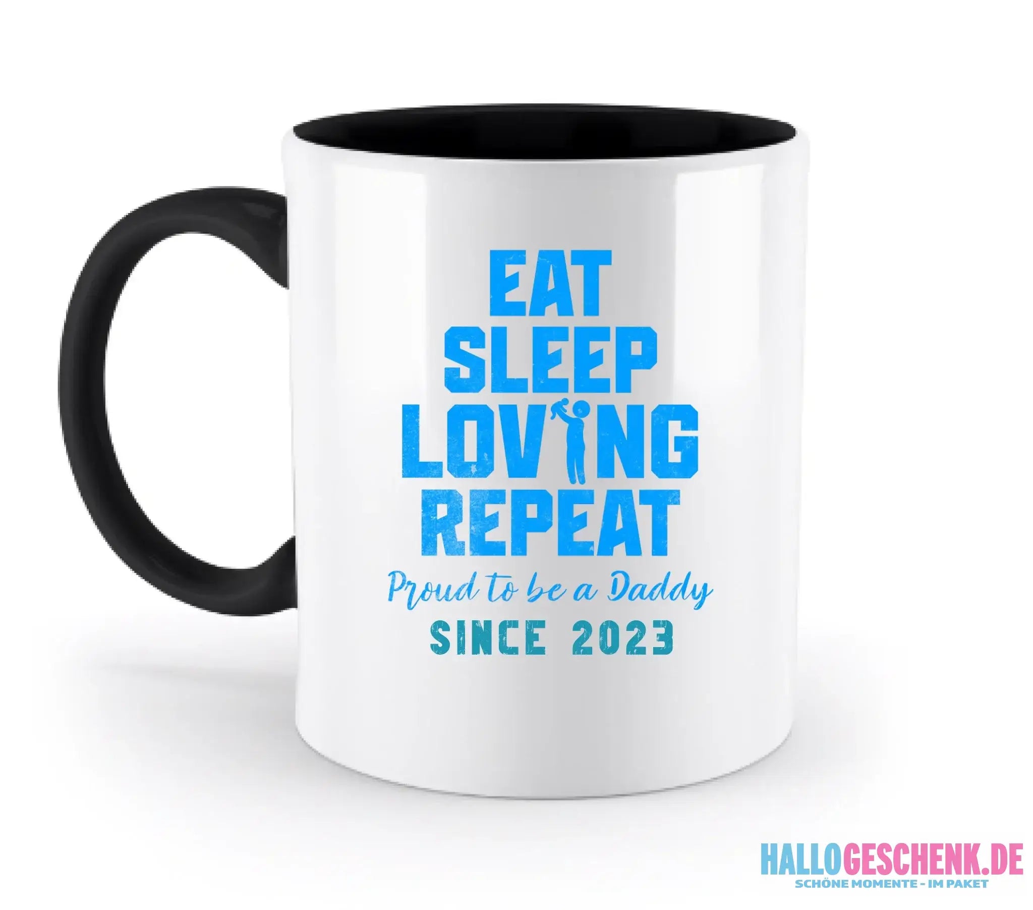 Loving Dad • Farbwahl + Wunschtext • zweifarbige Tasse • Exklusivdesign • personalisiert - zweifarbige Tasse