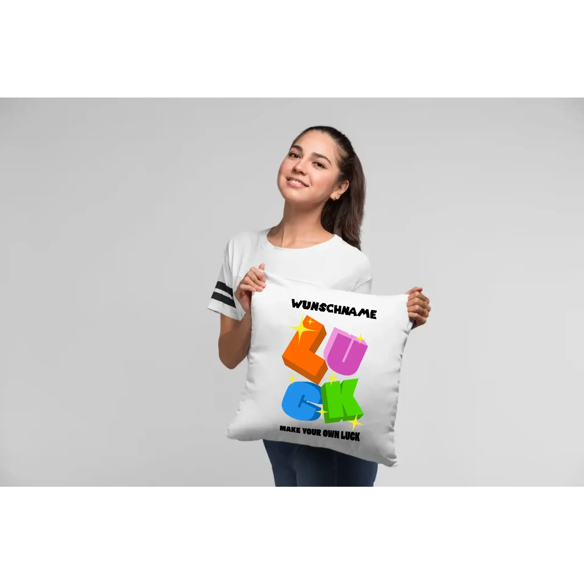Luck + dein Name • Kissen 40x40 cm • personalisiert