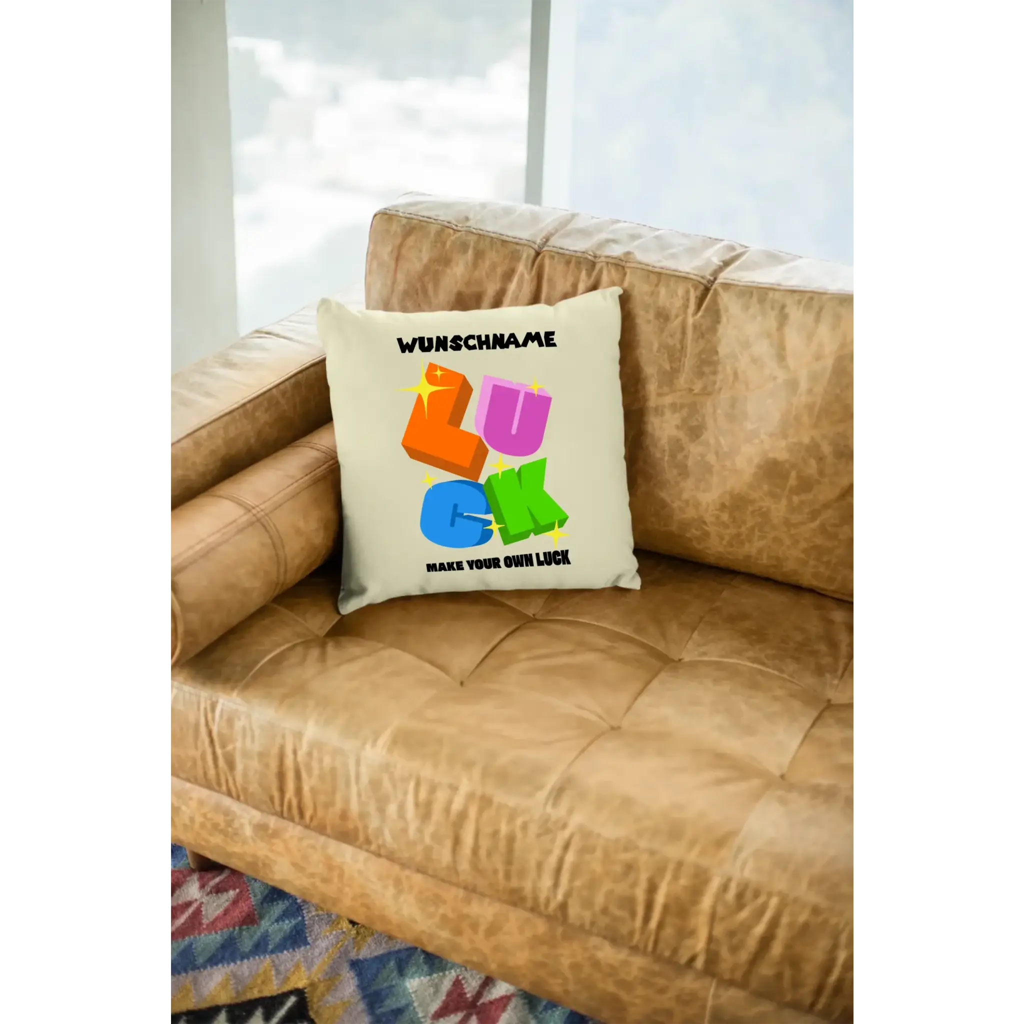 Luck + dein Name • Kissen 40x40 cm • personalisiert