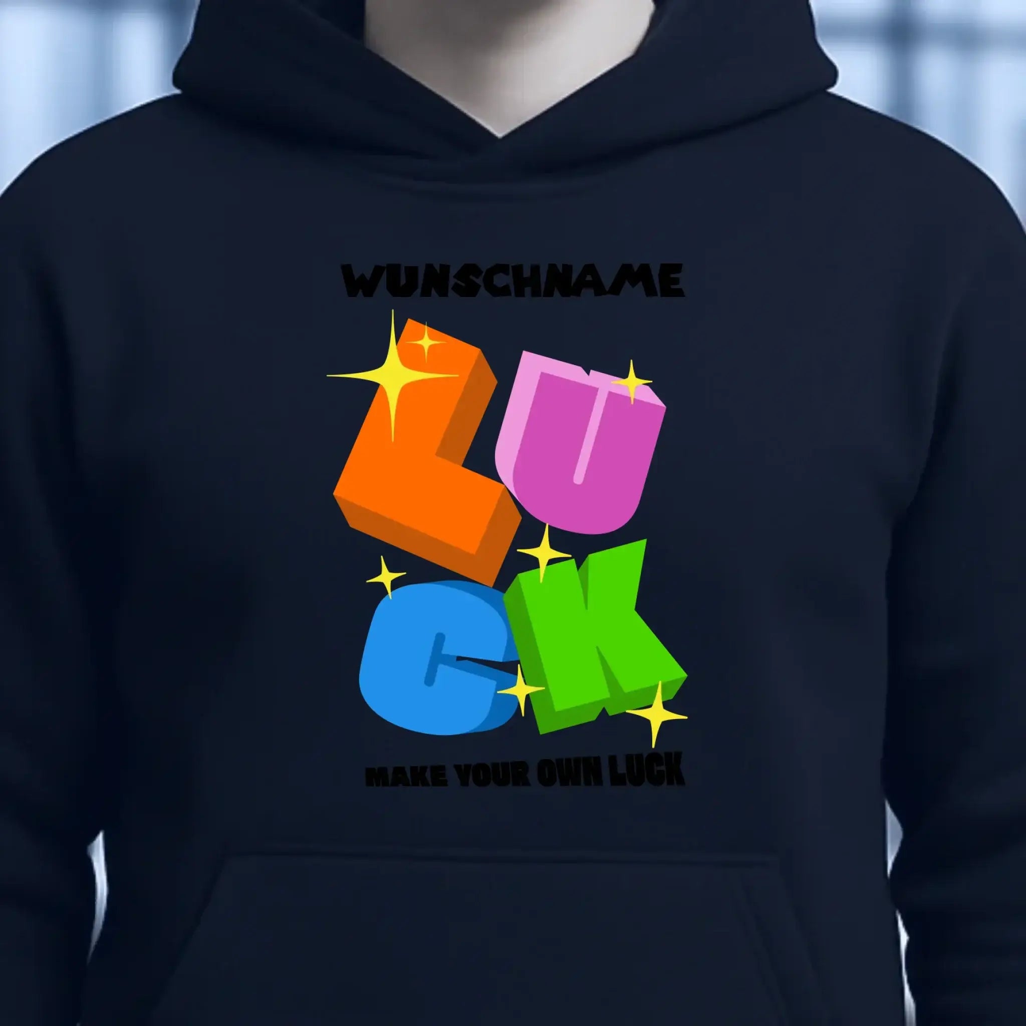 Luck + dein Name • Unisex Premium Hoodie XS-5XL aus Bio-Baumwolle für Damen & Herren • Exklusivdesign • personalisiert