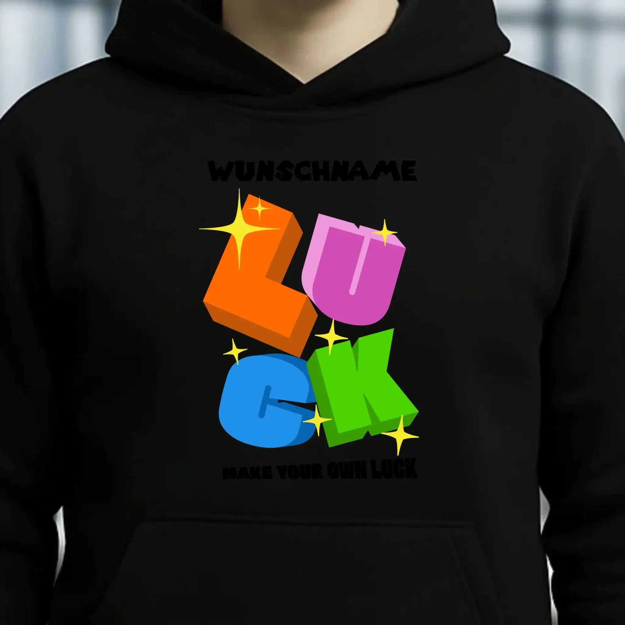 Luck + dein Name • Unisex Premium Hoodie XS-5XL aus Bio-Baumwolle für Damen & Herren • Exklusivdesign • personalisiert