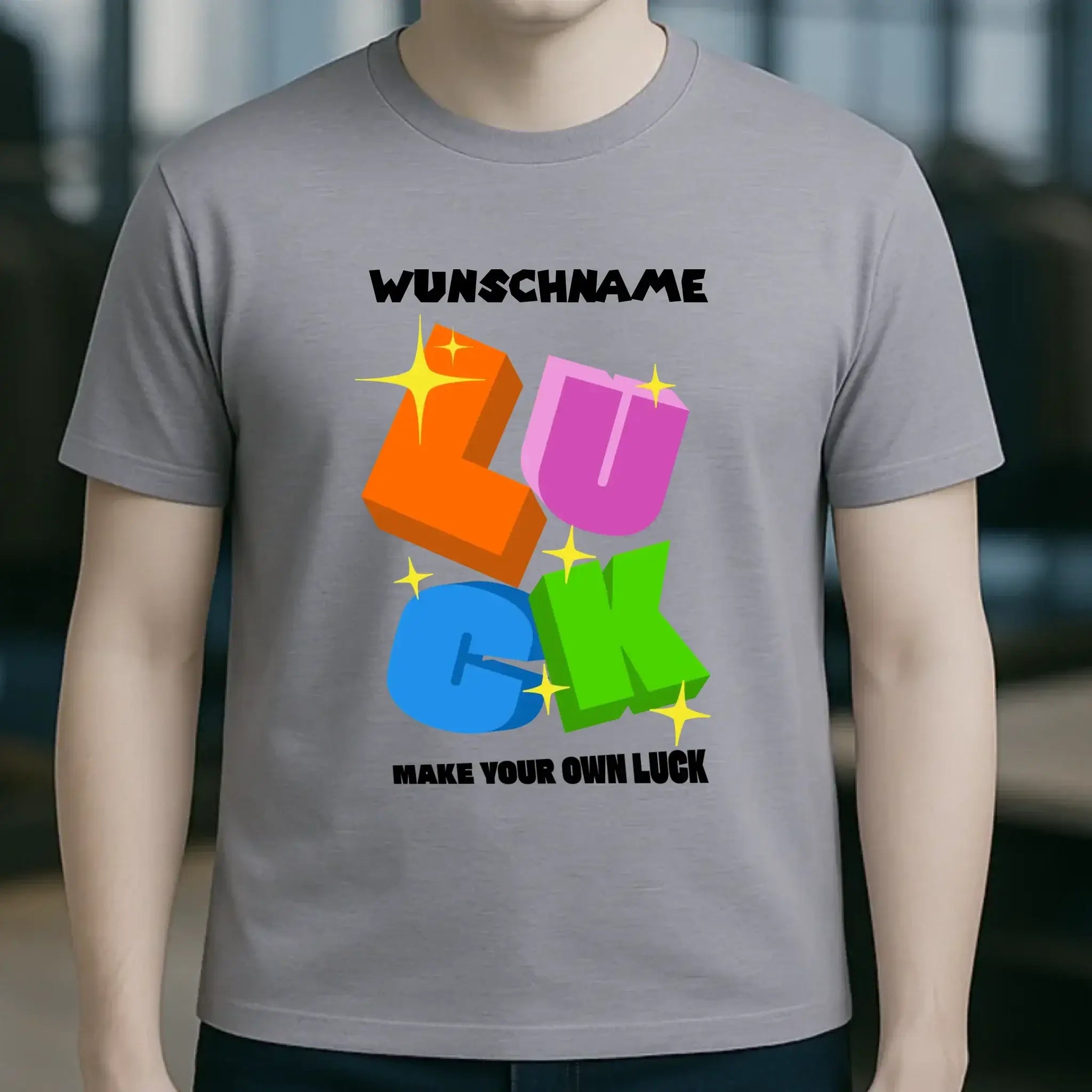 Luck + dein Name • Unisex Premium T-Shirt XS-5XL aus Bio-Baumwolle für Damen & Herren • Exklusivdesign • personalisiert