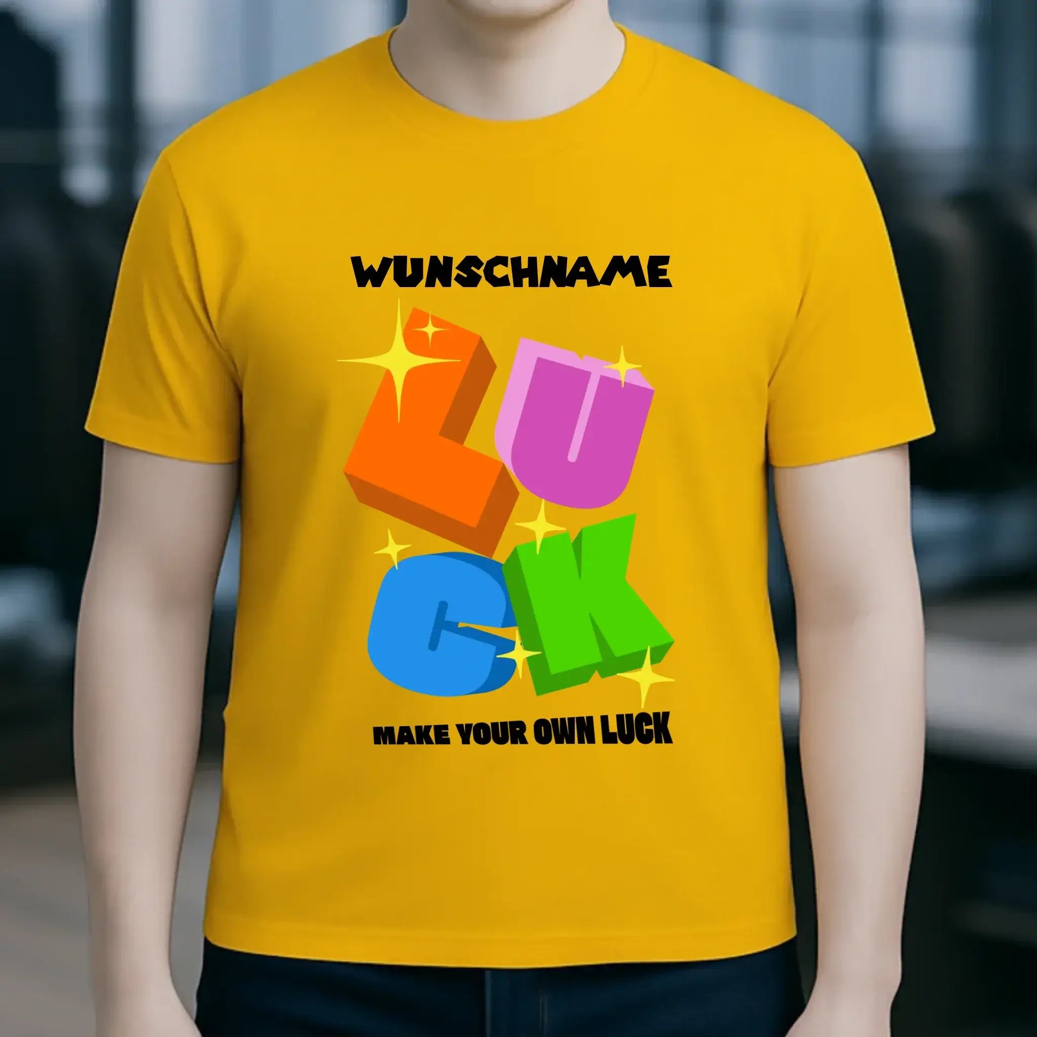 Luck + dein Name • Unisex Premium T-Shirt XS-5XL aus Bio-Baumwolle für Damen & Herren • Exklusivdesign • personalisiert