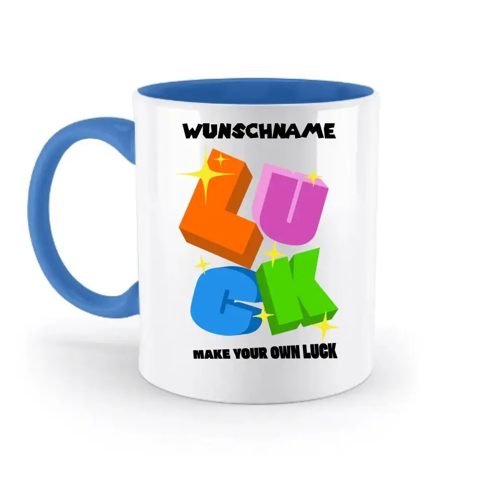 Luck + dein Name • zweifarbige Tasse spülmaschinengeeignet • Exklusivdesign • personalisiert