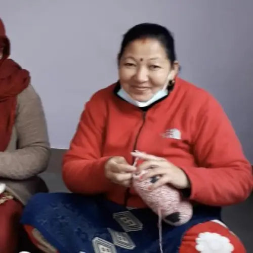 Luna-Leena Schwein rosa – Bio-Baumwolle – handgehäkelt in Nepal