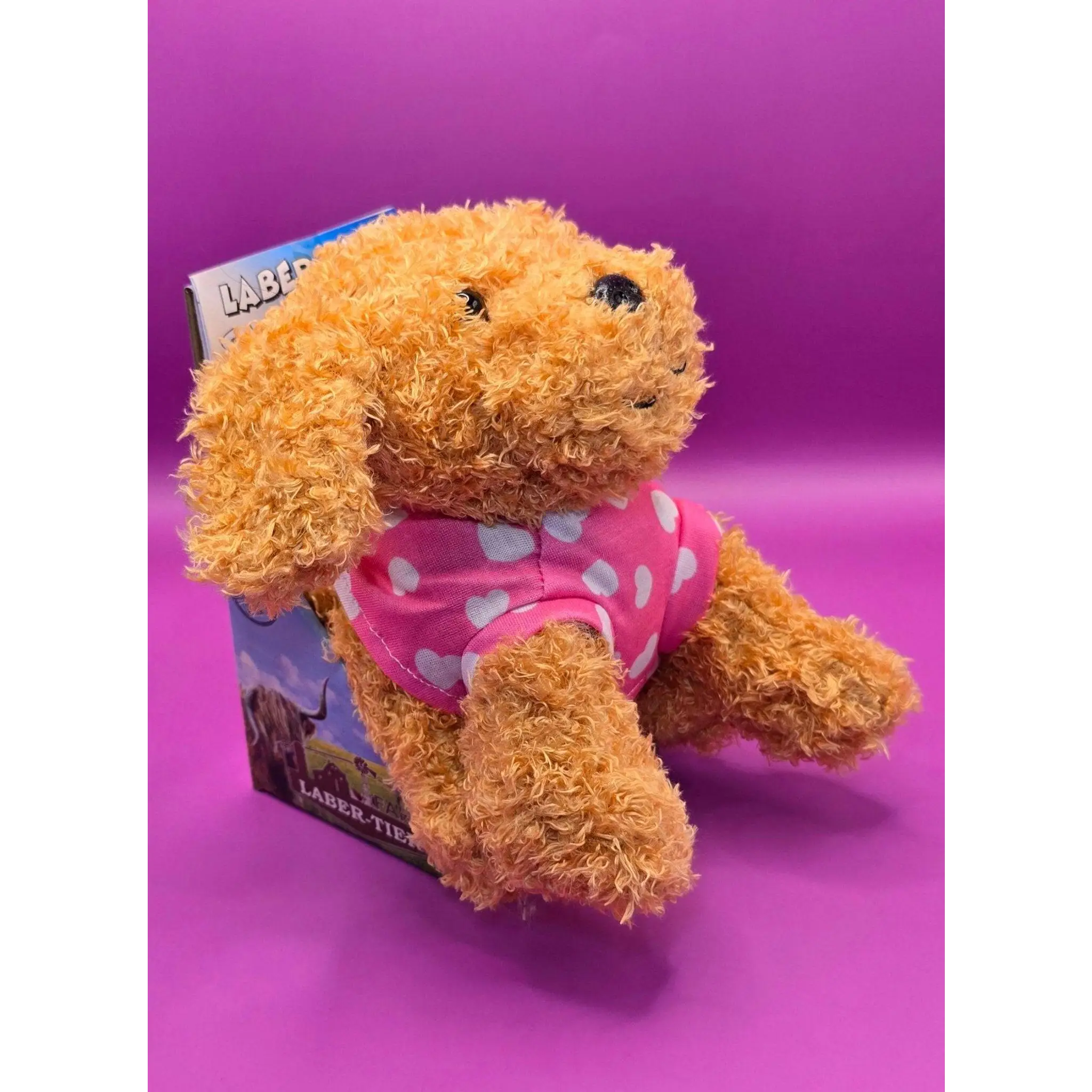 Lustiger Laber-Zwergpudel SISSI, der alles nachplappert • inkl. rosa Pullover • 16x16x17,5 cm • Labertiere