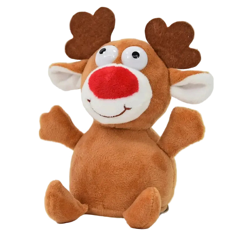 Lustiges Laber-Rentier RUDOLPH das alles nachplappert • inkl. Batterien • 16x11,5x18,5 cm • Labertiere - Labertiere