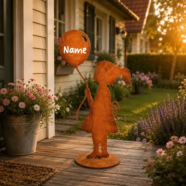 Rostikal Figur mir Ballon Mädchen