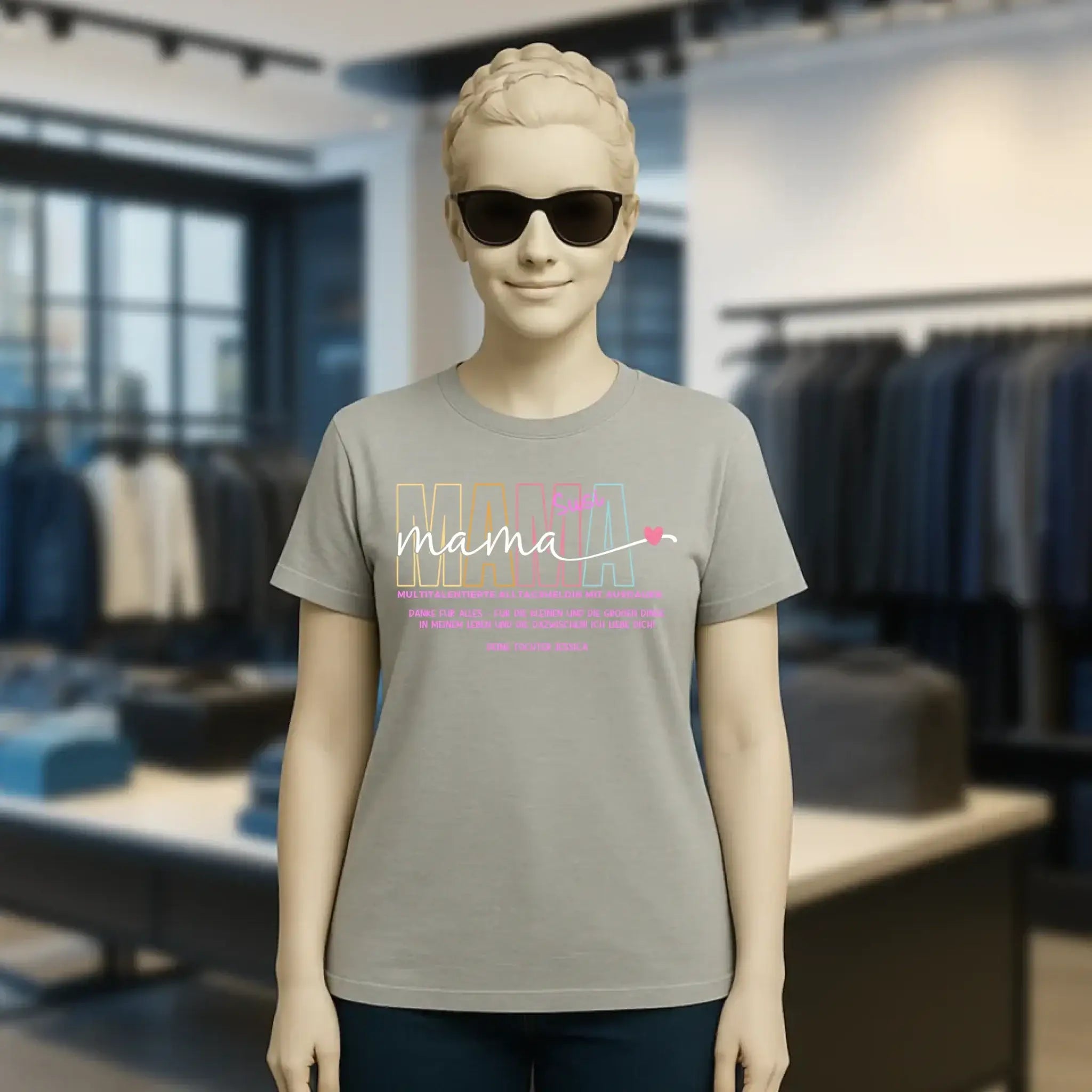 MAMA: Multitalentierte Alltagsheldin mit Ausdauer + Wunschname + Botschaft • Ladies Premium T-Shirt XS-2XL aus Bio-Baumwolle für Damen • Exklusivdesign • personalisiert