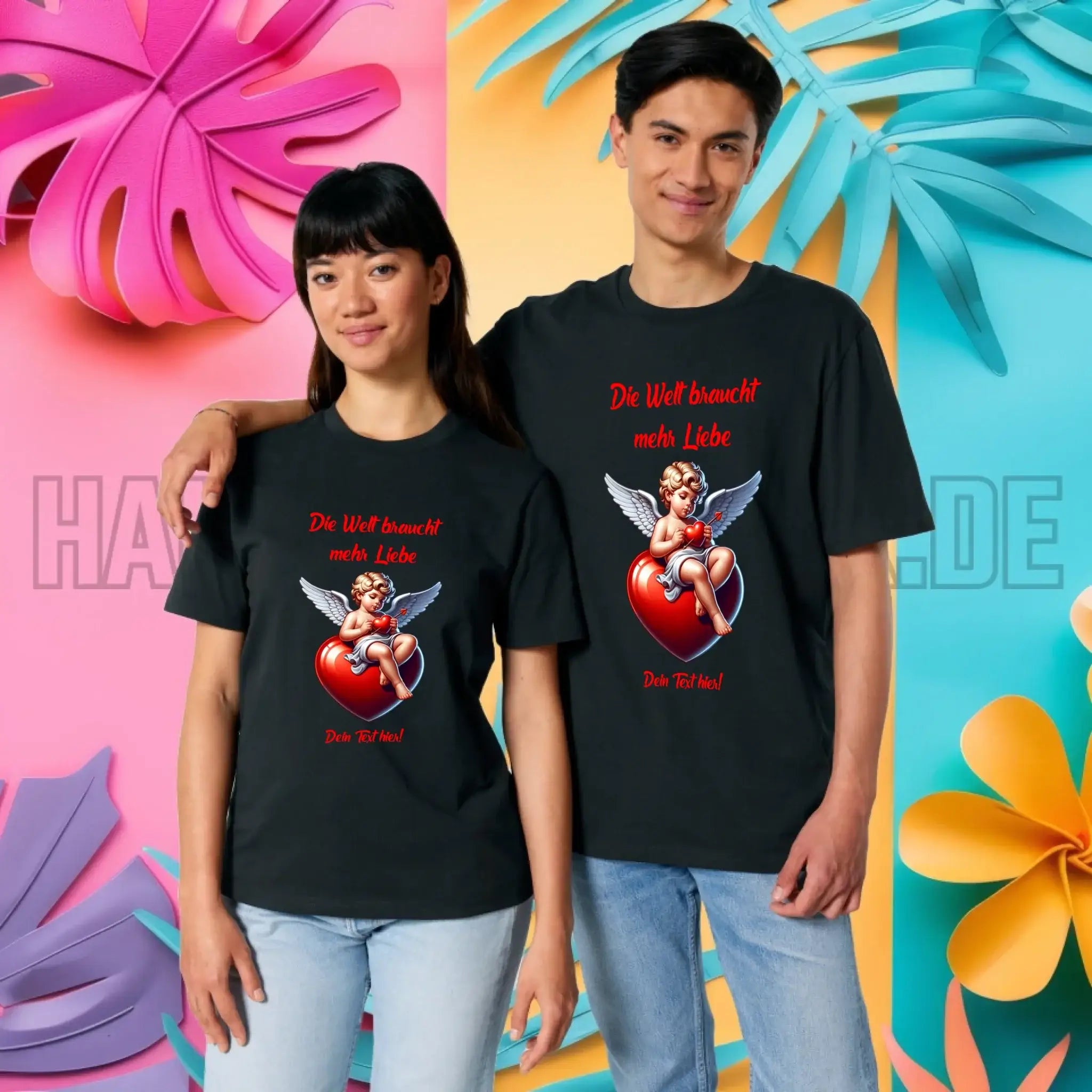 Mehr Liebe • Valentinstag • Unisex Premium T-Shirt XS-5XL aus Bio-Baumwolle für Damen & Herren • Exklusivdesign • personalisiert