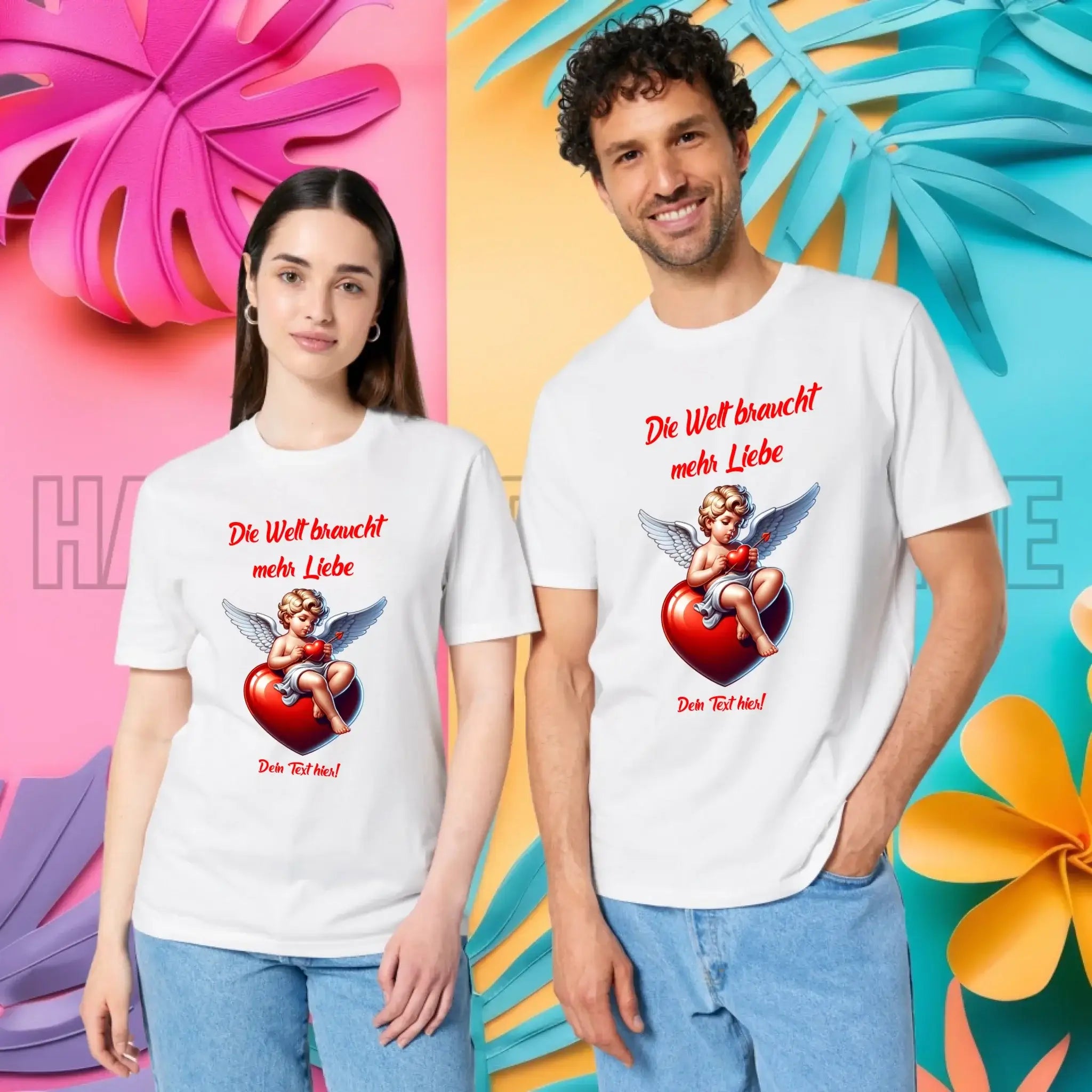 Mehr Liebe • Valentinstag • Unisex Premium T-Shirt XS-5XL aus Bio-Baumwolle für Damen & Herren • Exklusivdesign • personalisiert