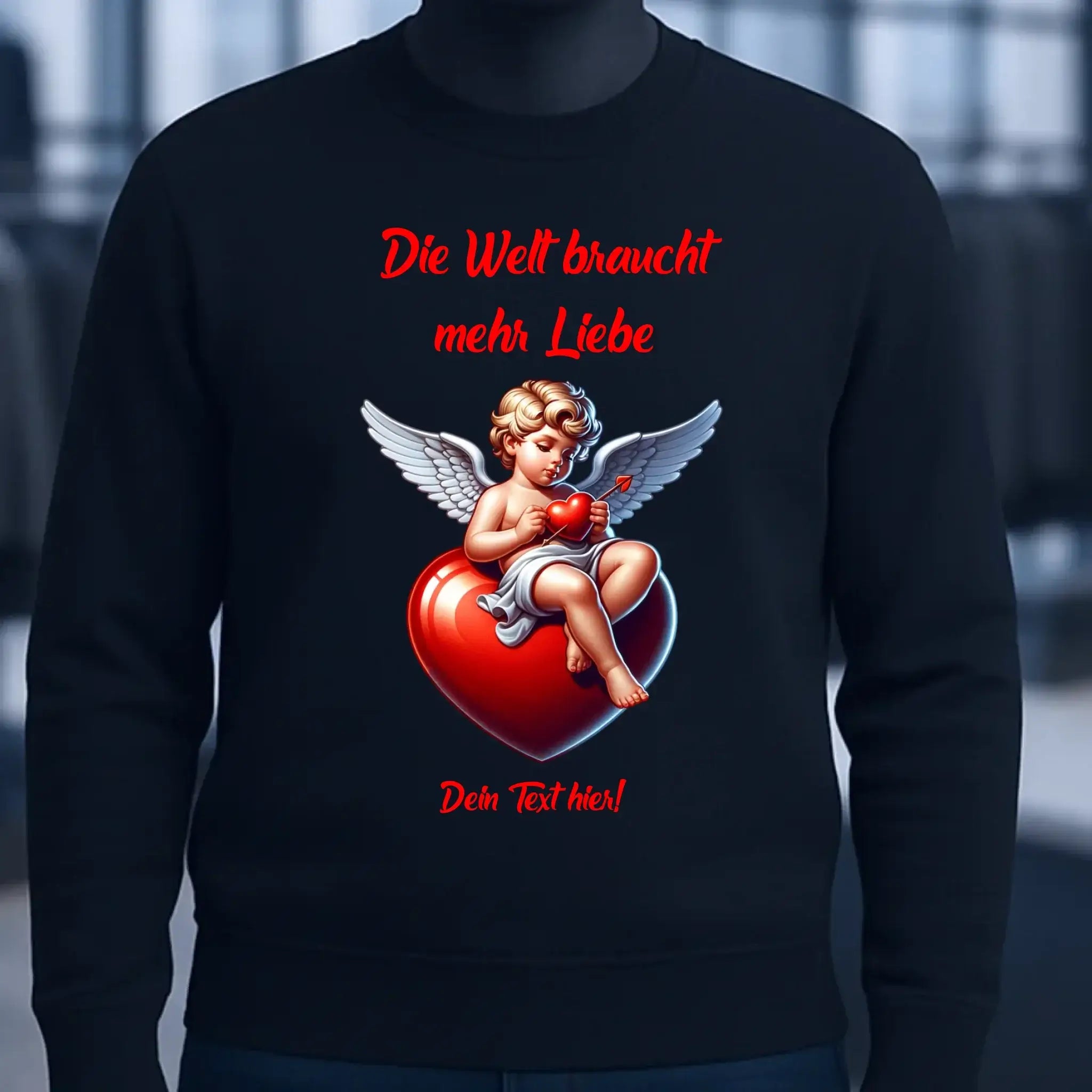 Mehr Liebe • Valentinstag • Unisex Sweatshirt Bio-Baumwolle in 4 Farben XS-3XL • personalisiert