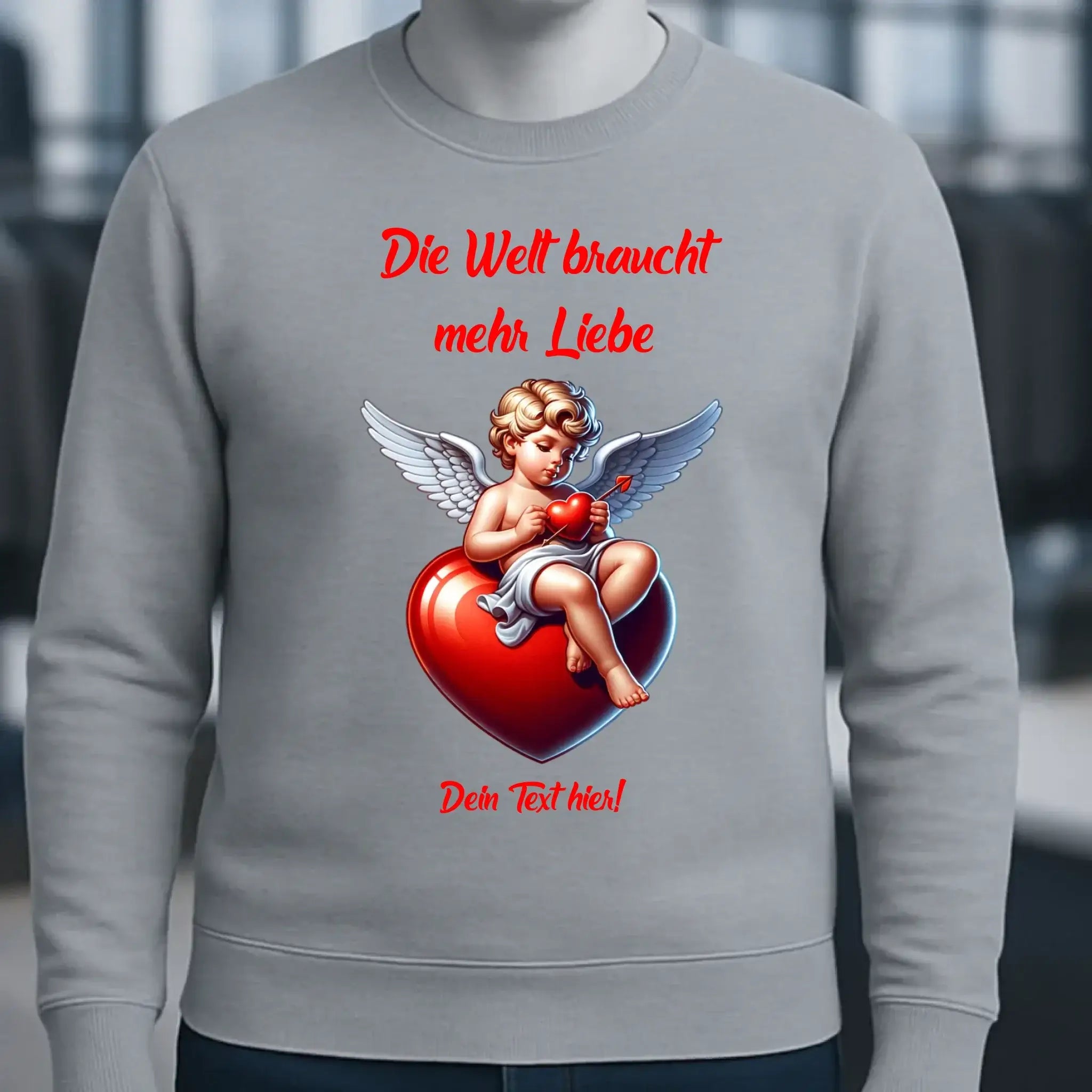 Mehr Liebe • Valentinstag • Unisex Sweatshirt Bio-Baumwolle in 4 Farben XS-3XL • personalisiert