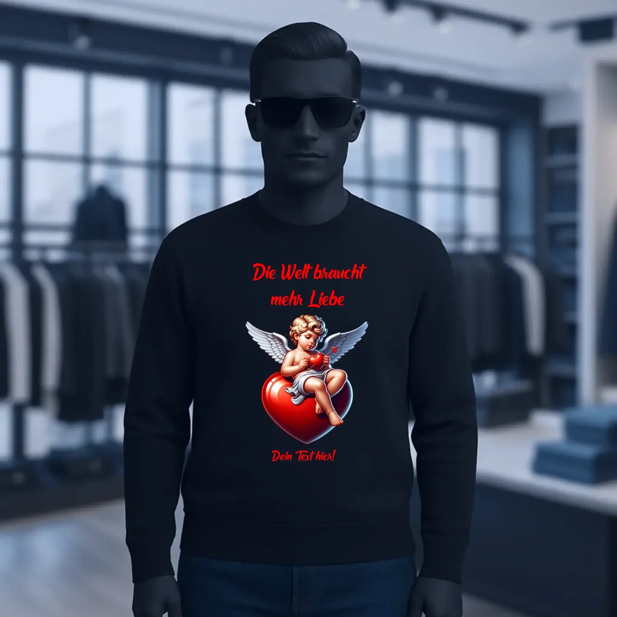 Mehr Liebe • Valentinstag • Unisex Sweatshirt Bio-Baumwolle in 4 Farben XS-3XL • personalisiert