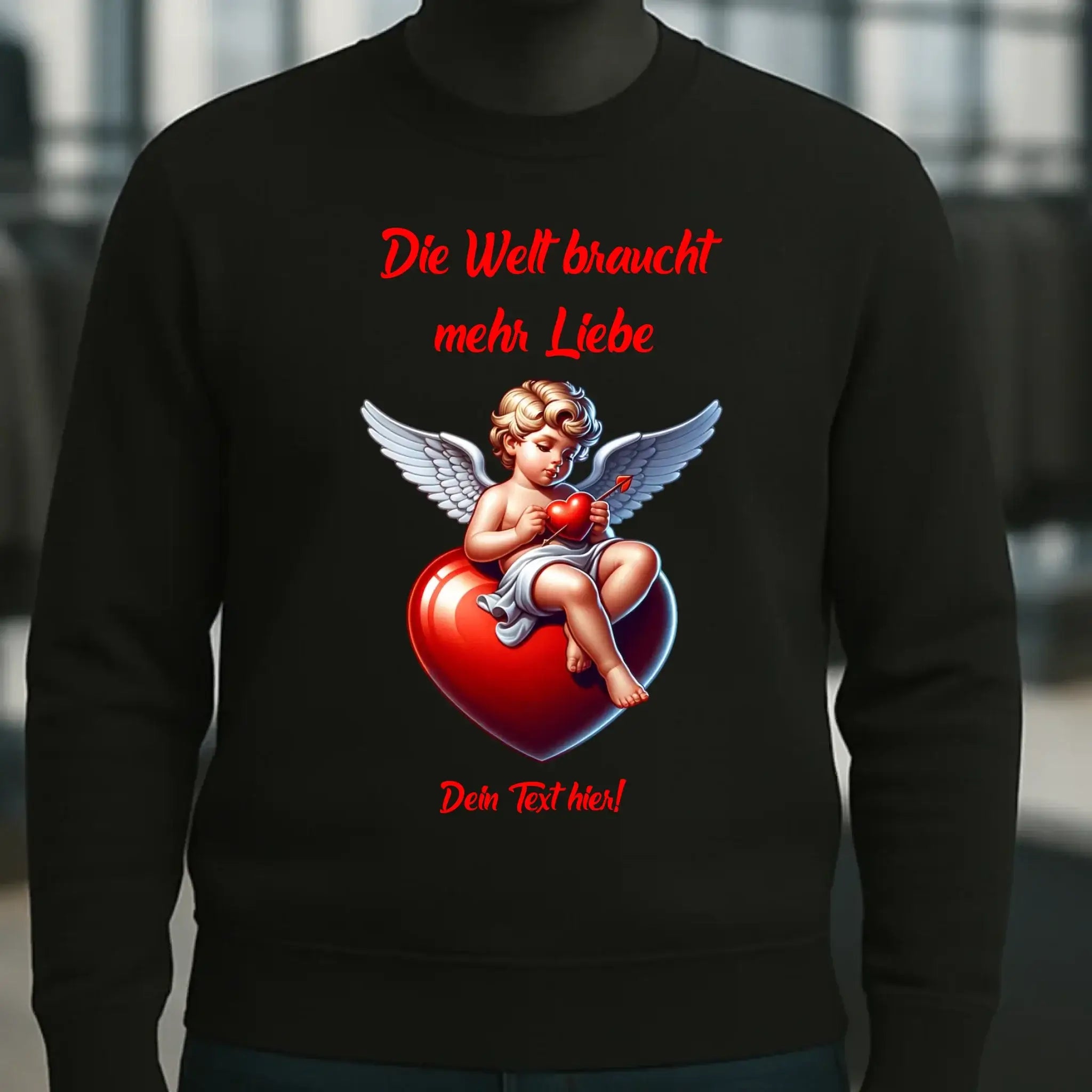 Mehr Liebe • Valentinstag • Unisex Sweatshirt Bio-Baumwolle in 4 Farben XS-3XL • personalisiert
