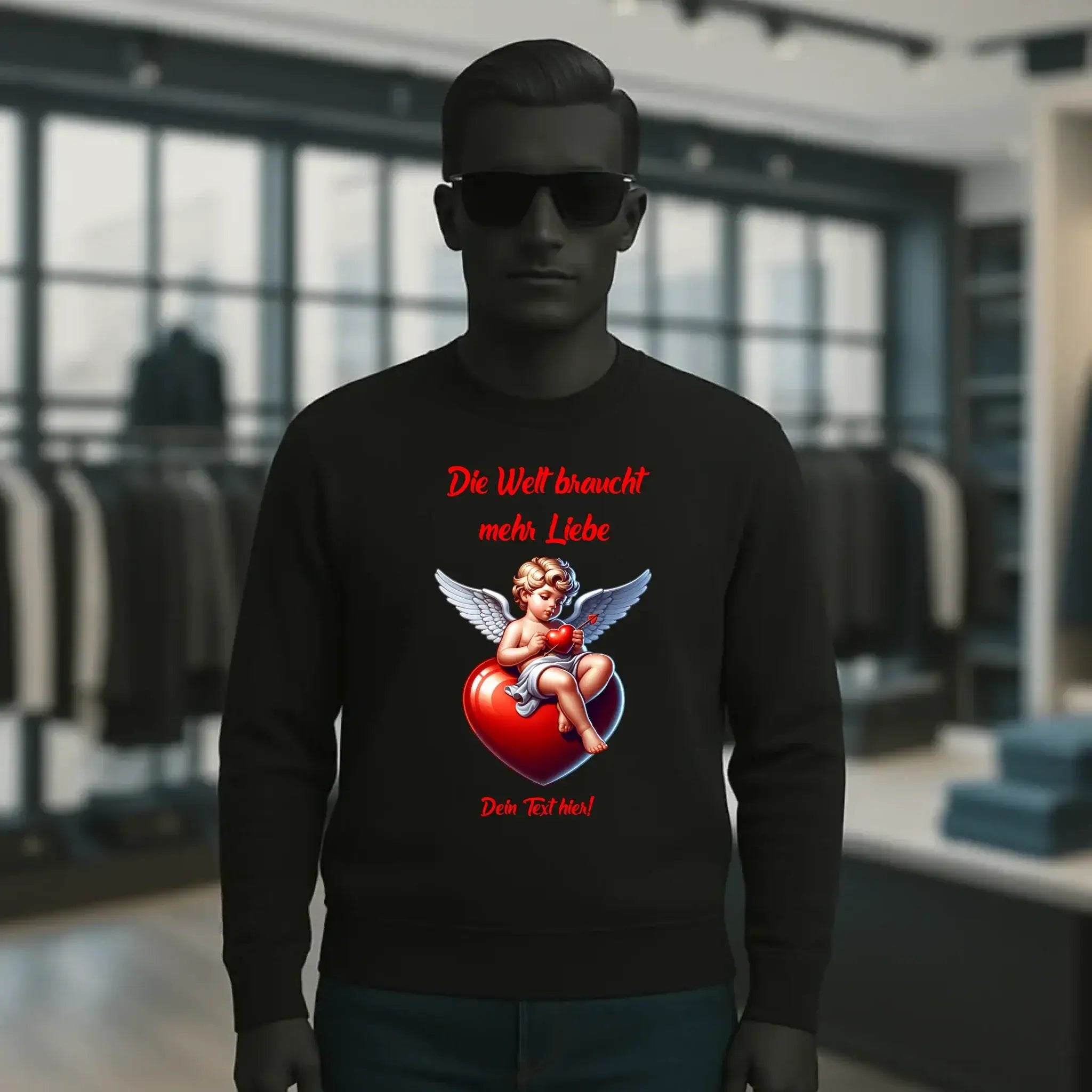 Mehr Liebe • Valentinstag • Unisex Sweatshirt Bio-Baumwolle in 4 Farben XS-3XL • personalisiert