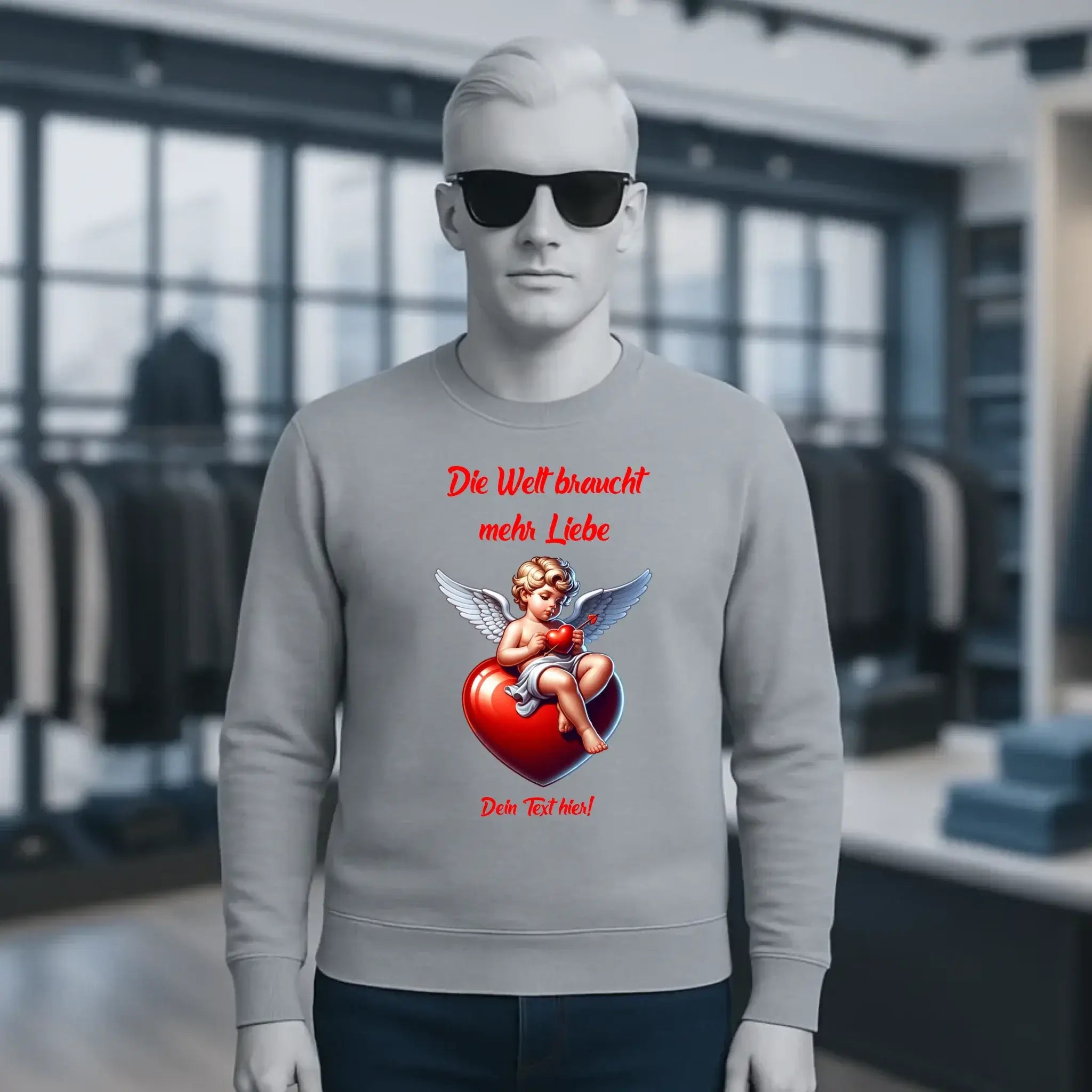 Mehr Liebe • Valentinstag • Unisex Sweatshirt Bio-Baumwolle in 4 Farben XS-3XL • personalisiert