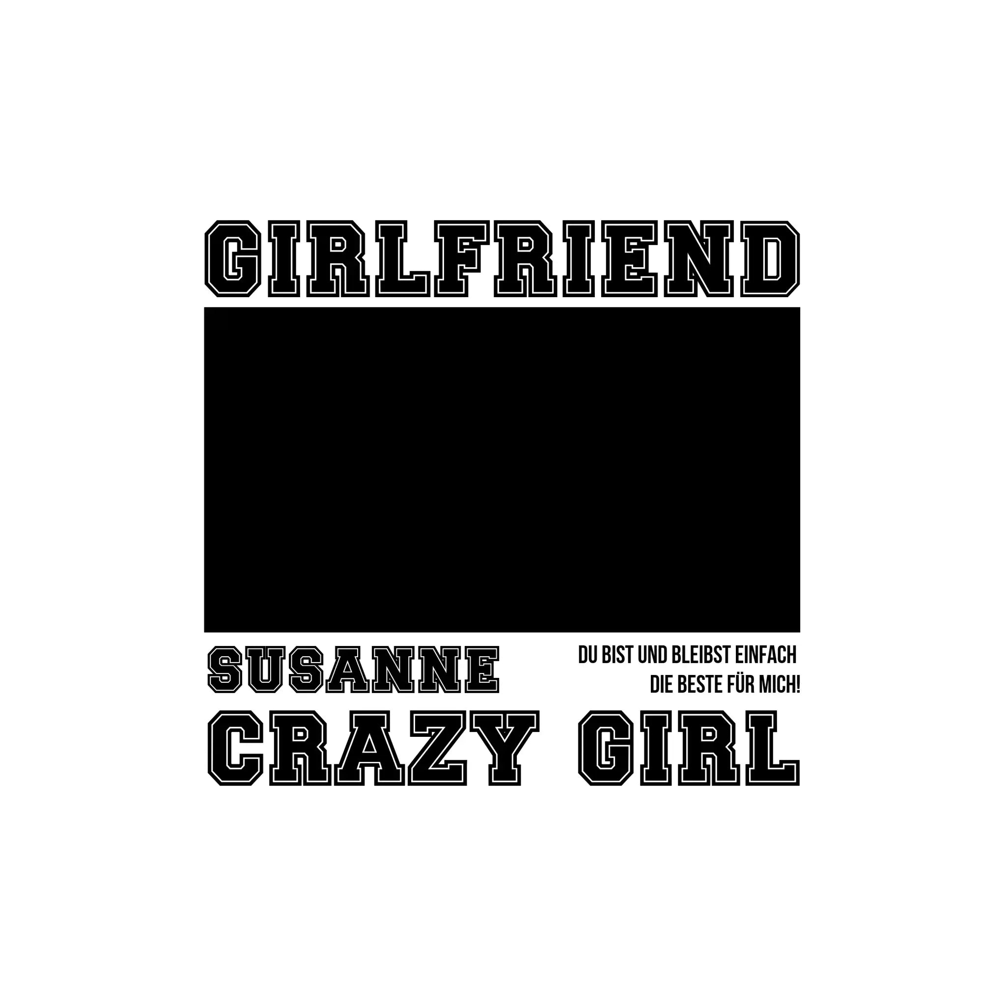 Schwarz weißes grafikdesign mit fett umrandetem text und mittlerem freiem feld zur personalisierung bei mein fotomotiv 13