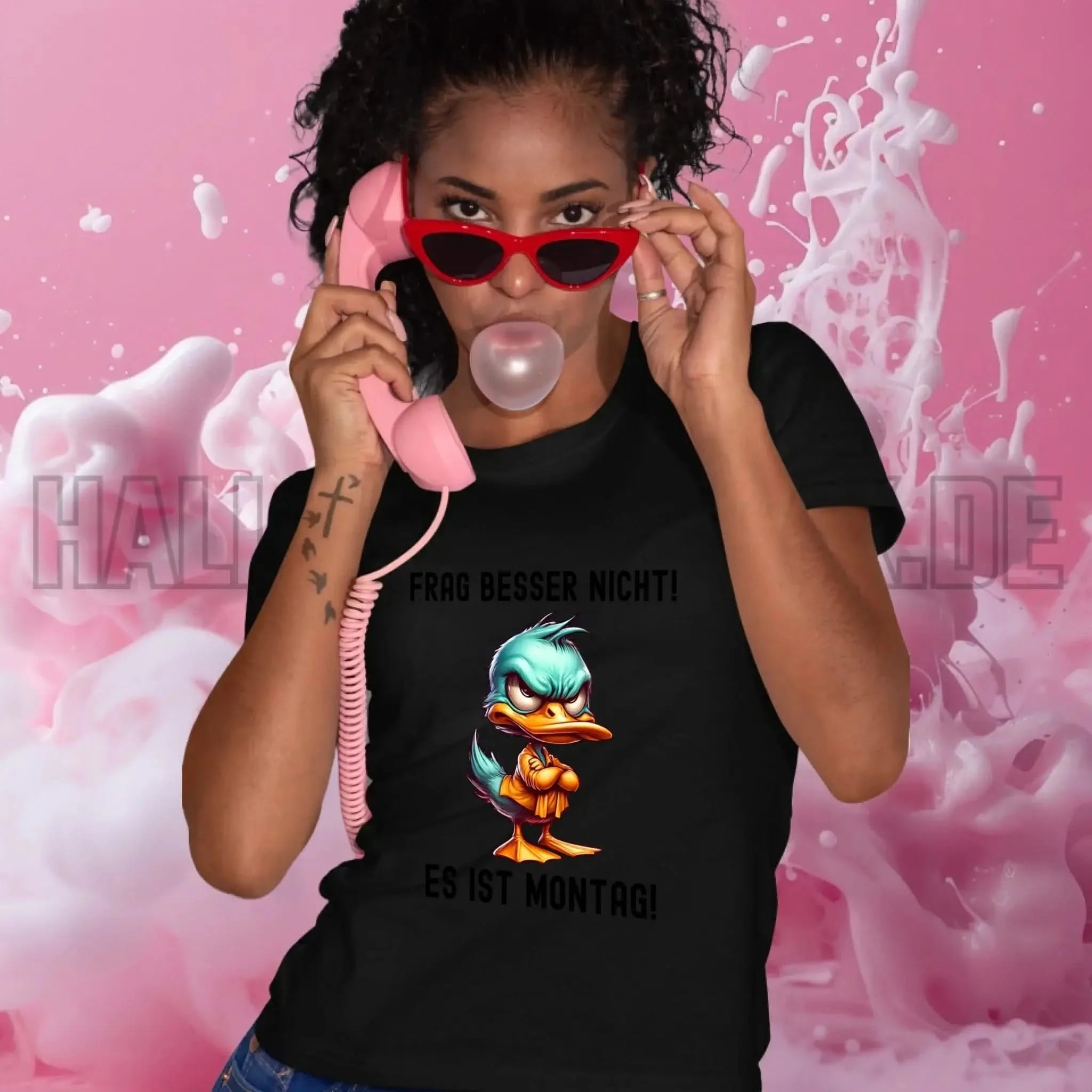 Miese Ente • Passe den Text an • Ladies Premium T-Shirt XS-2XL aus Bio-Baumwolle für Damen • Exklusivdesign • personalisiert