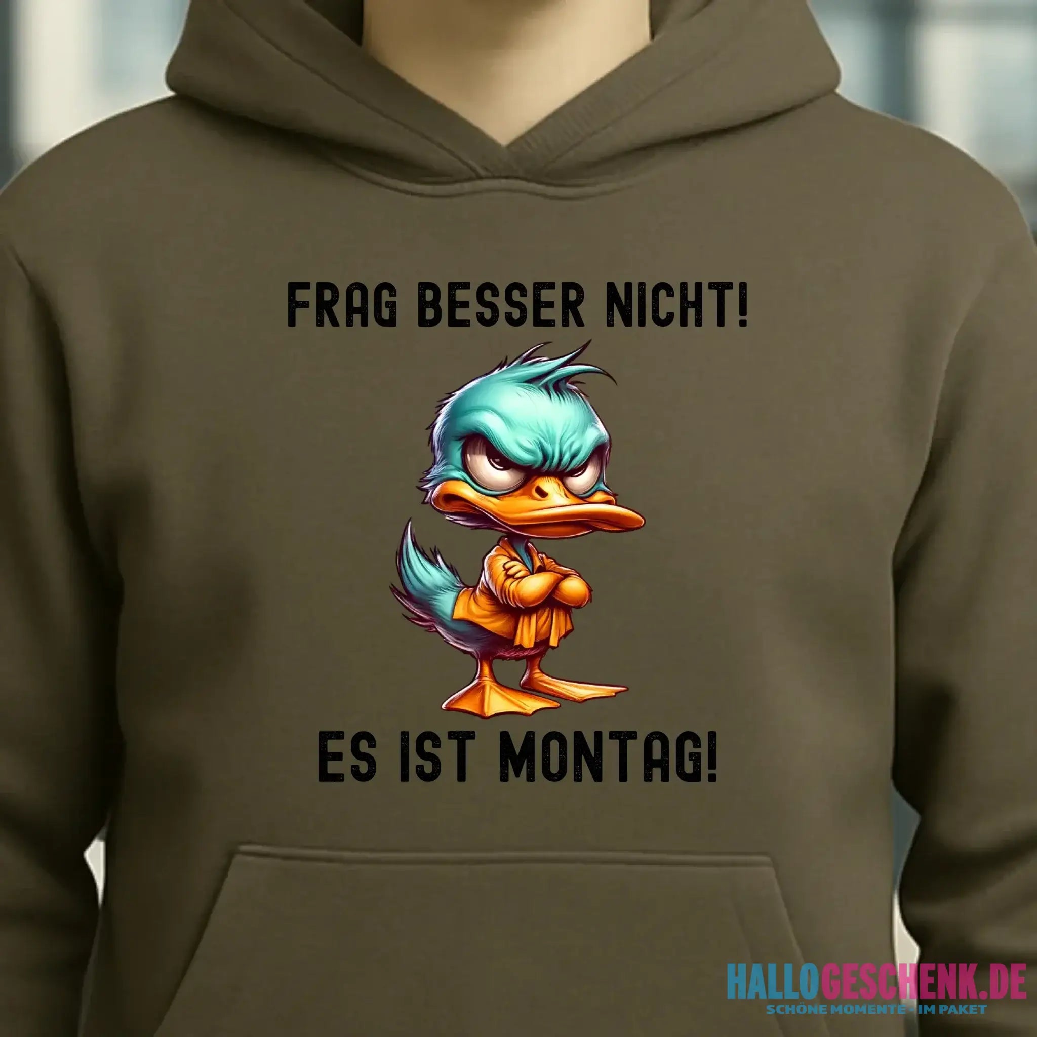 Miese Ente • Passe den Text an • Unisex Premium Hoodie XS-5XL aus Bio-Baumwolle für Damen & Herren • Exklusivdesign • personalisiert