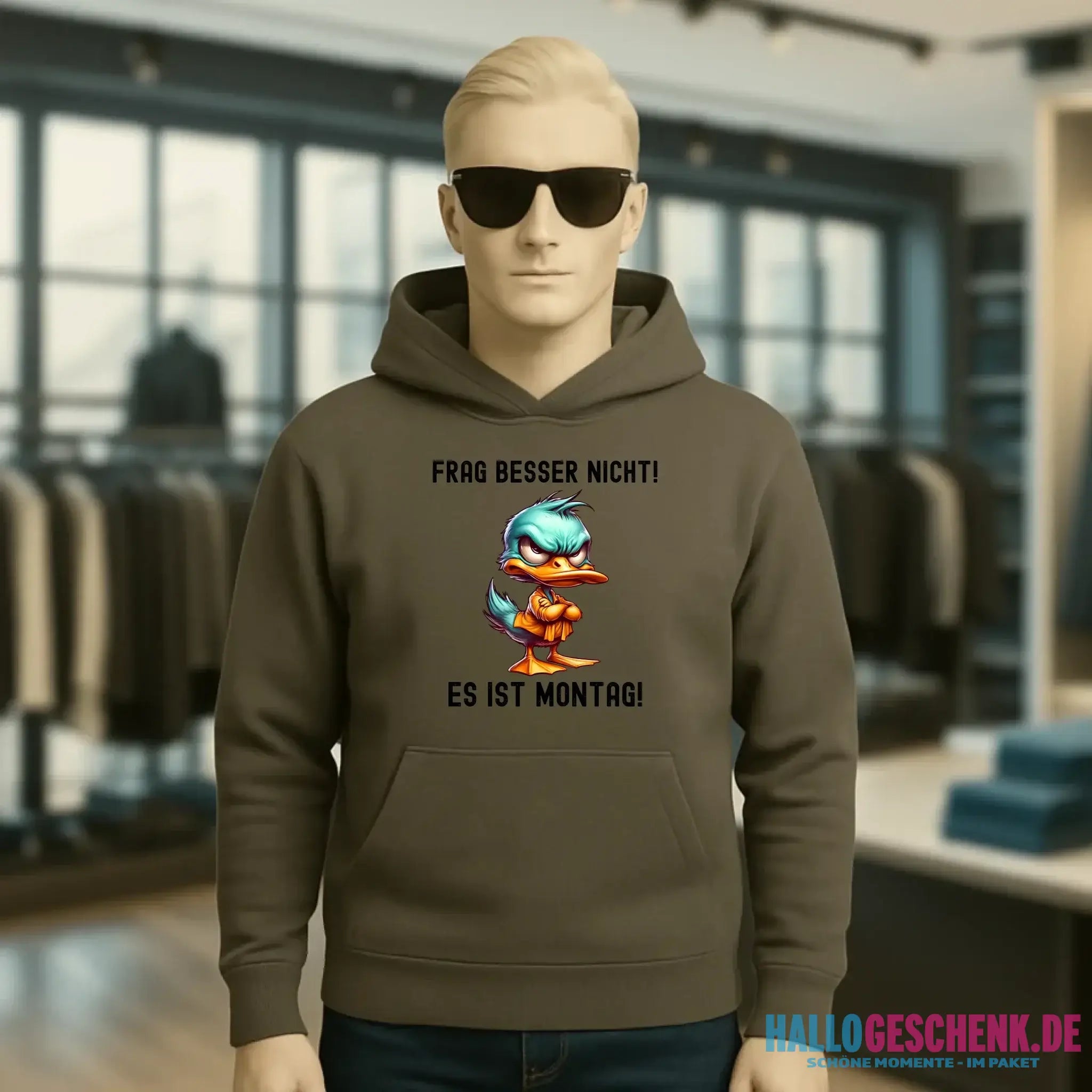 Miese Ente • Passe den Text an • Unisex Premium Hoodie XS-5XL aus Bio-Baumwolle für Damen & Herren • Exklusivdesign • personalisiert