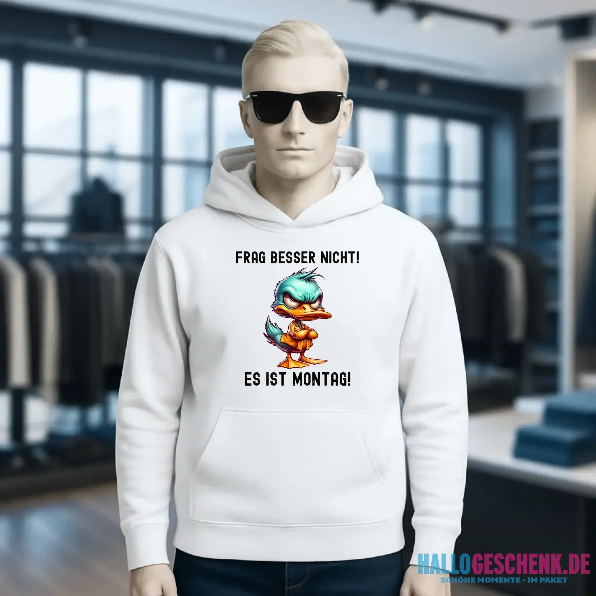 Miese Ente • Passe den Text an • Unisex Premium Hoodie XS-5XL aus Bio-Baumwolle für Damen & Herren • Exklusivdesign • personalisiert