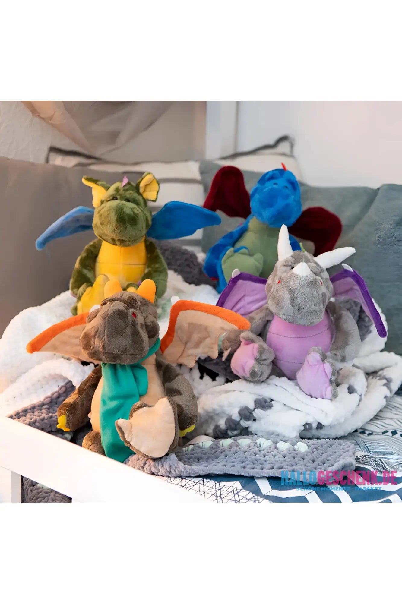 MiniFeet® Drache Magnus Kuschelfreund • Stofftier • Plüschtier - Plüschtier