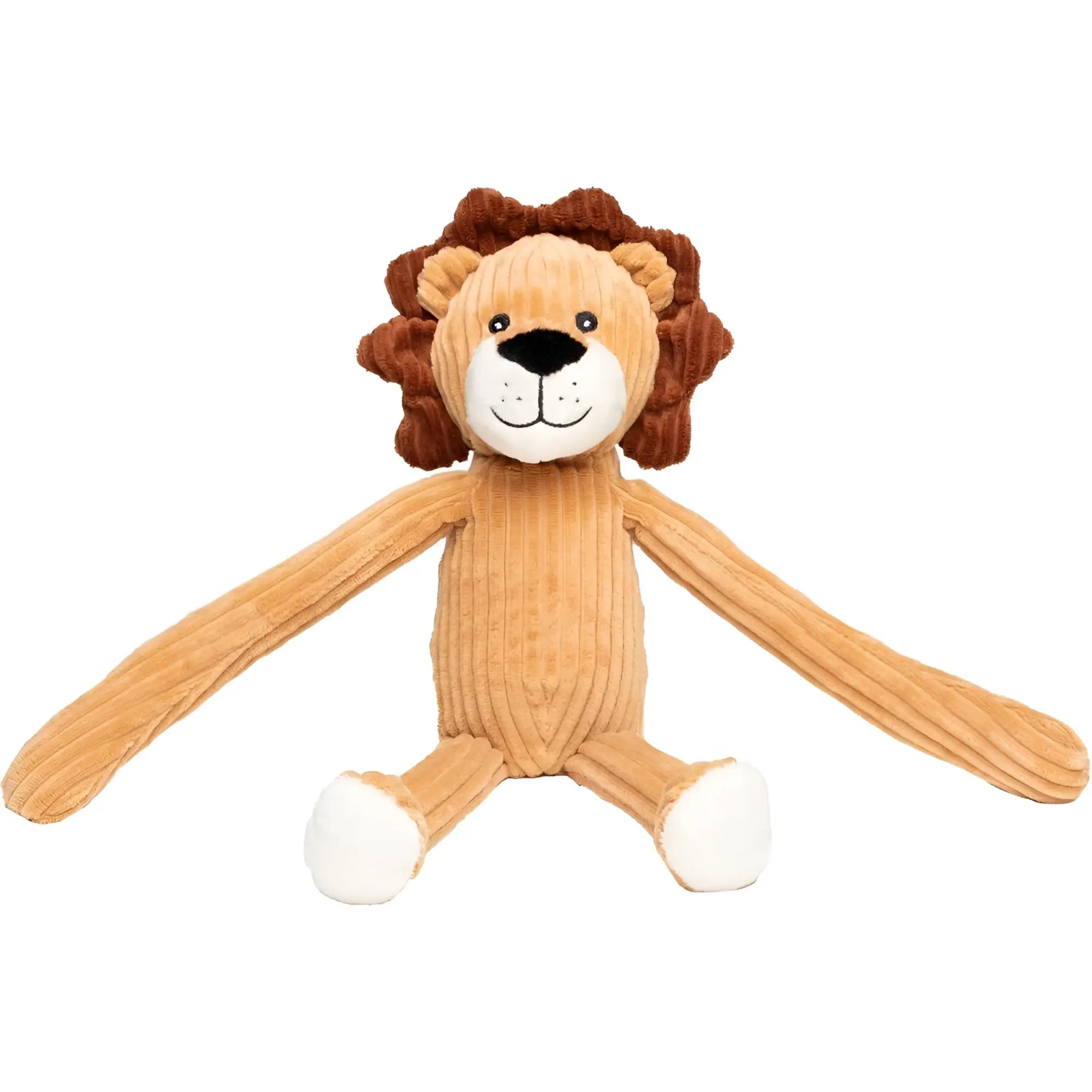plush lion toy mini feet lanky legends löwe leon mit tan und braun corduroy body weiß paws und stitched face