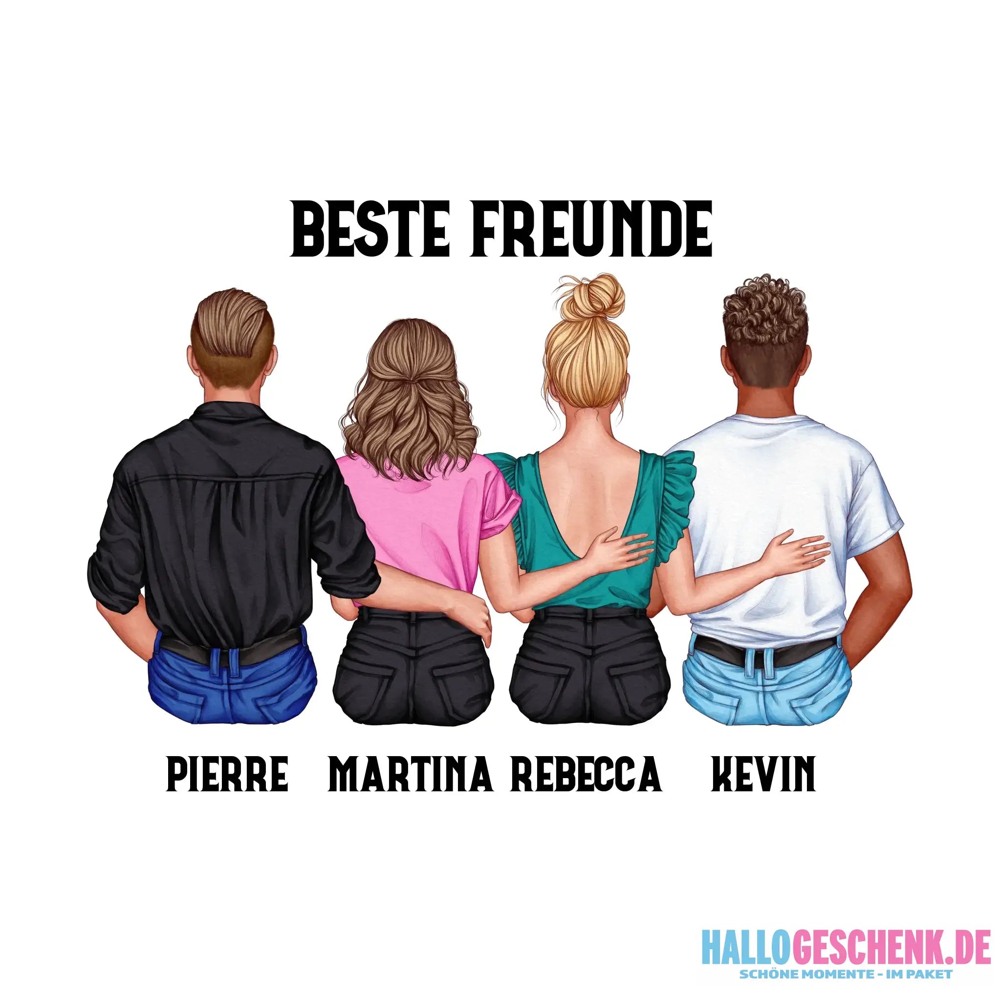 MIX Paare / Freunde • diverse Kombinationen mit Wunschtext • personalisierbar • STICKER 20x20cm (Aufkleber)