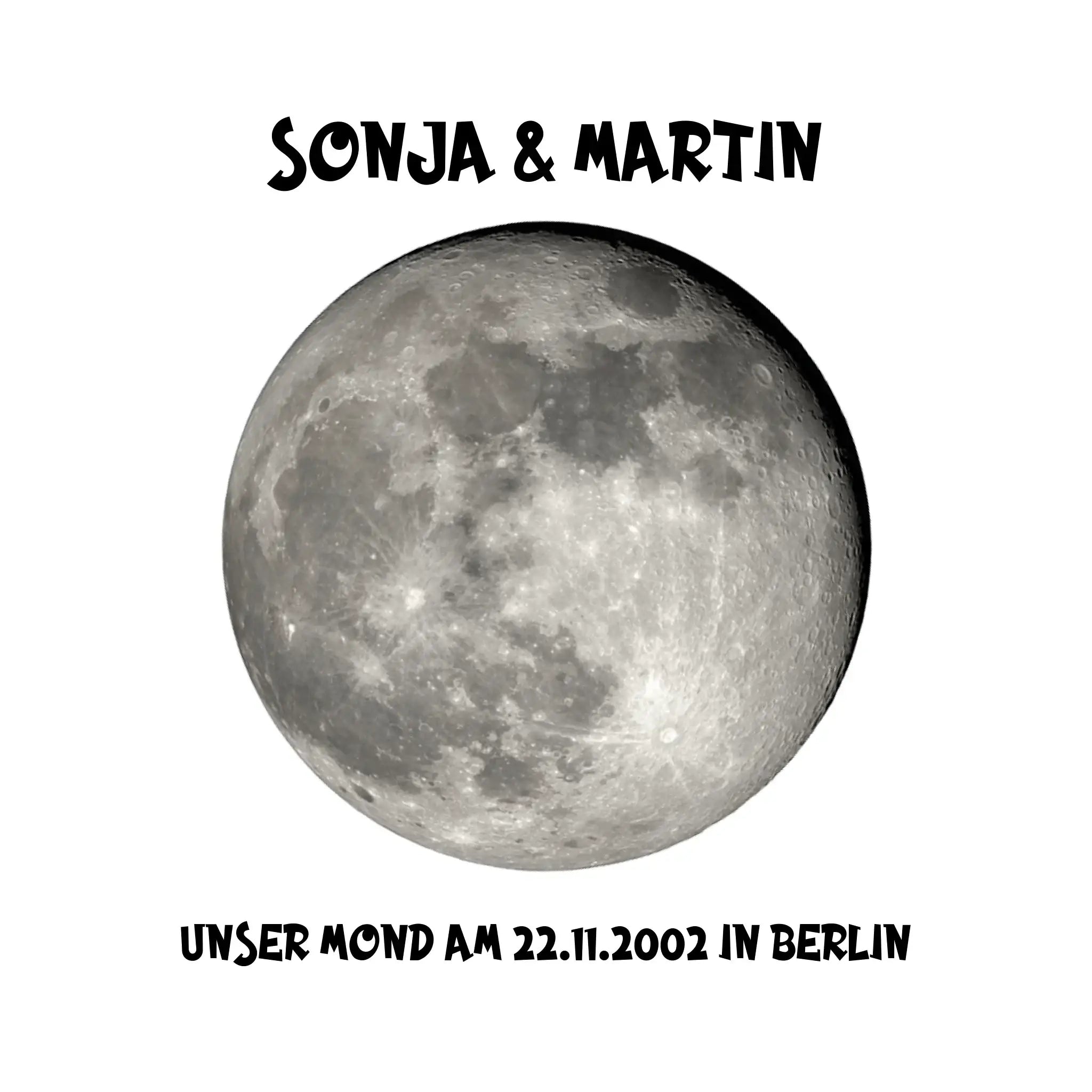 MONDPHASE (Blau/Silber/Gold) mit Wunschtext • personalisiert • STICKER 20x20cm (Aufkleber) - ausgestanzter Sticker