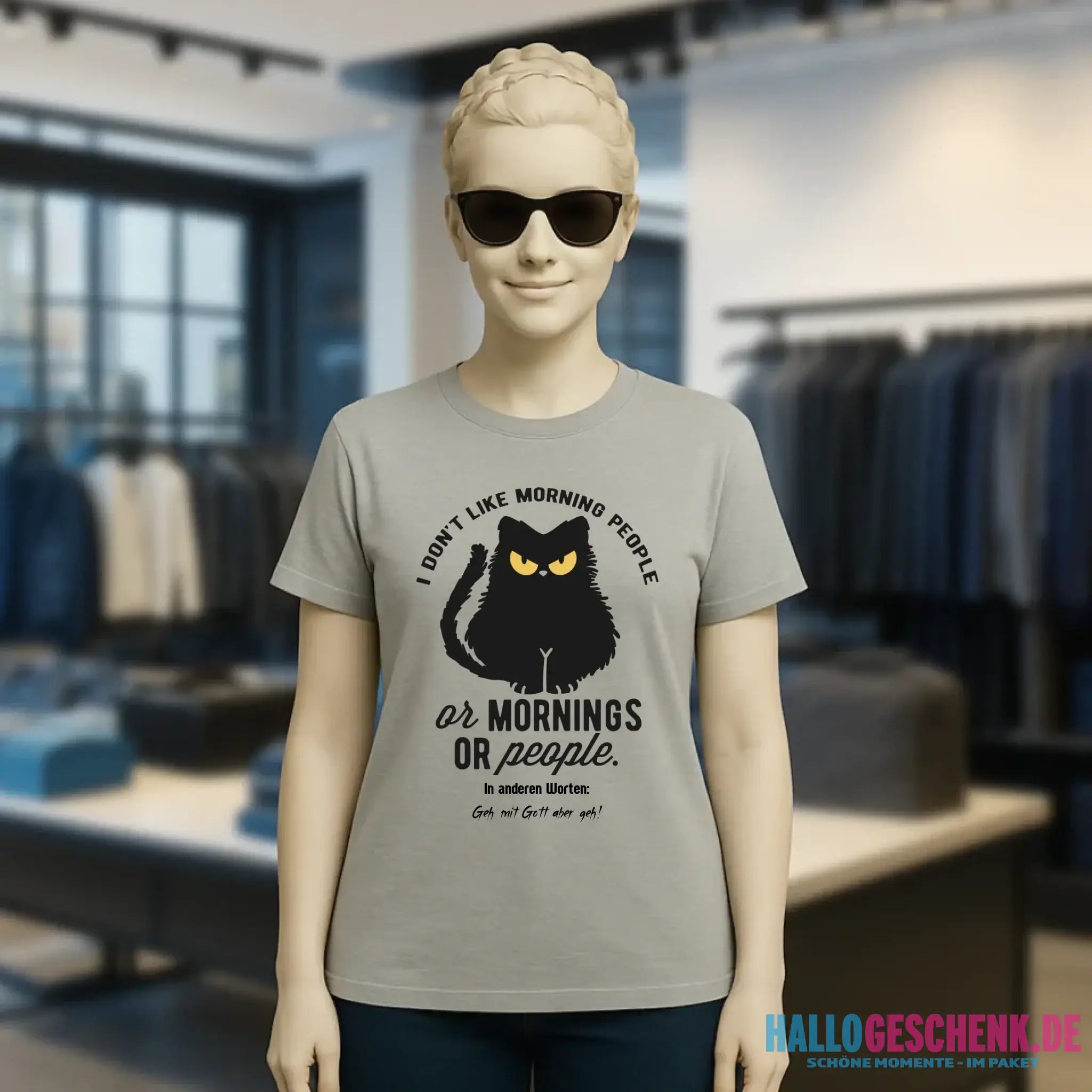 MORNING PEOPLE CAT • Katze • Ladies Premium T-Shirt XS-2XL aus Bio-Baumwolle für Damen • Exklusivdesign • personalisiert