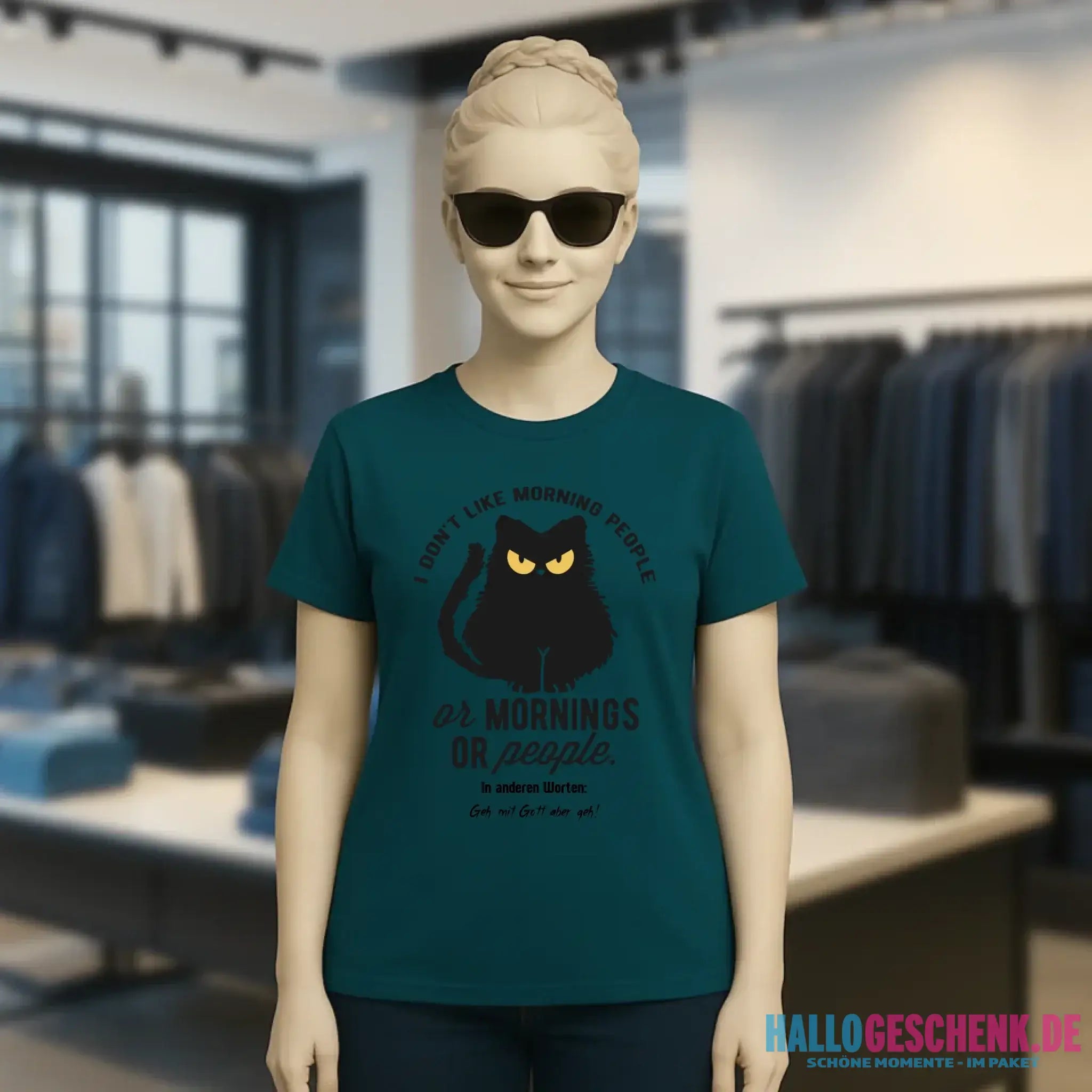 MORNING PEOPLE CAT • Katze • Ladies Premium T-Shirt XS-2XL aus Bio-Baumwolle für Damen • Exklusivdesign • personalisiert
