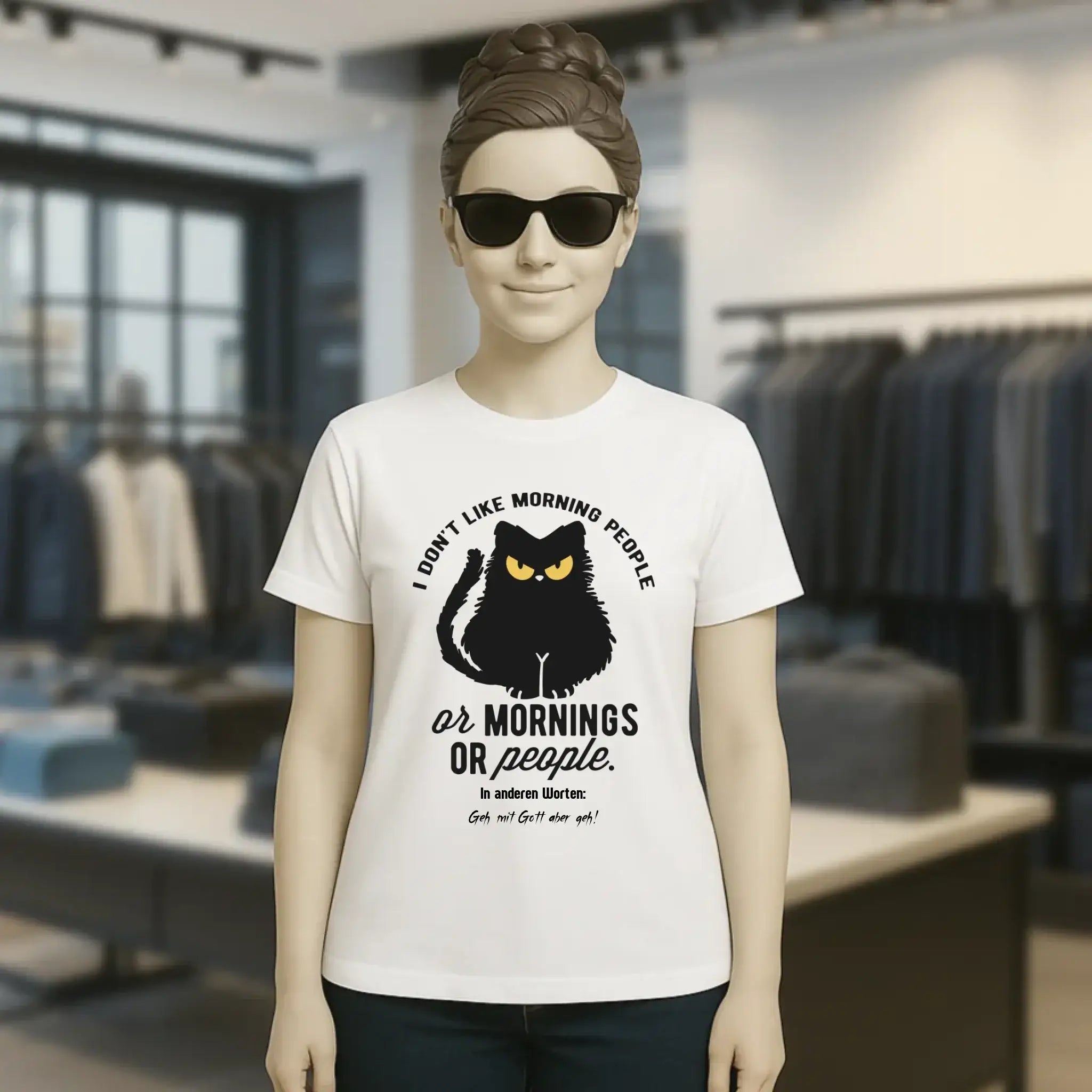 MORNING PEOPLE CAT • Katze • Ladies Premium T-Shirt XS-2XL aus Bio-Baumwolle für Damen • Exklusivdesign • personalisiert